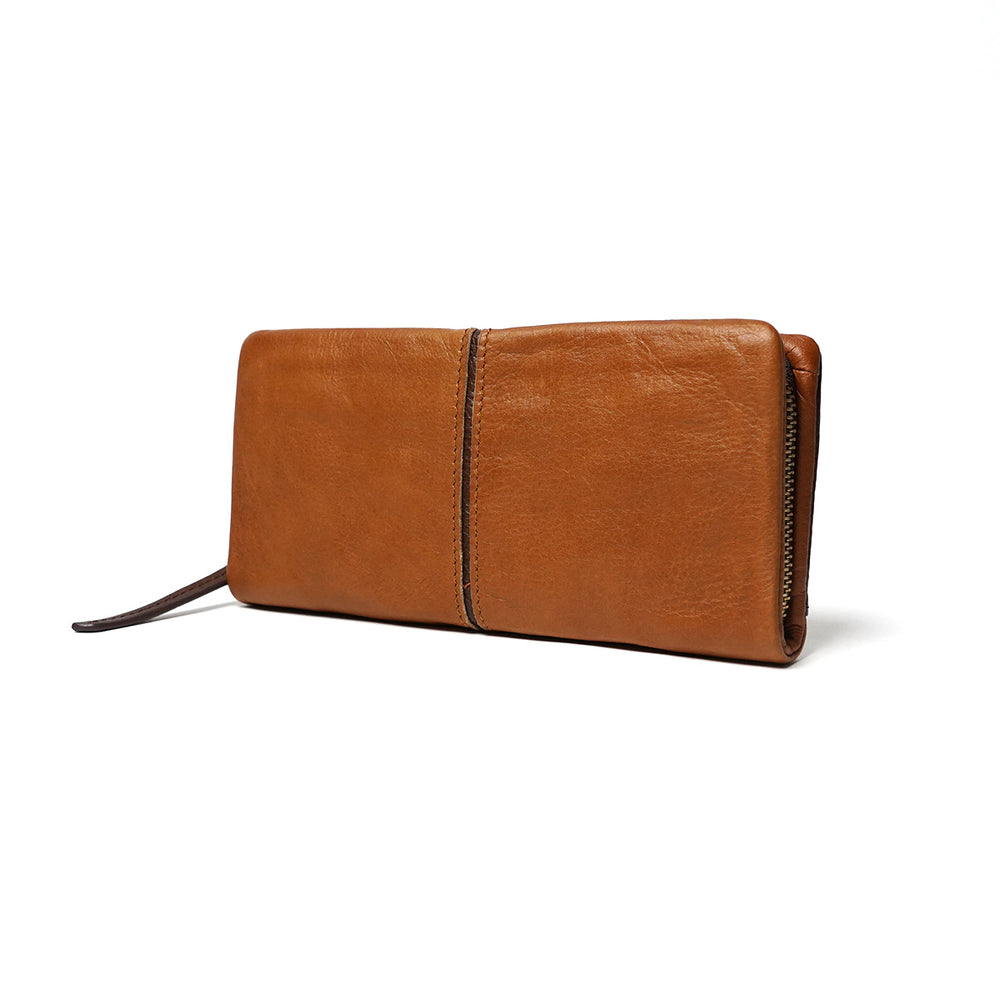 Full Chrome Wash Round Zipper Long Wallet HRD400