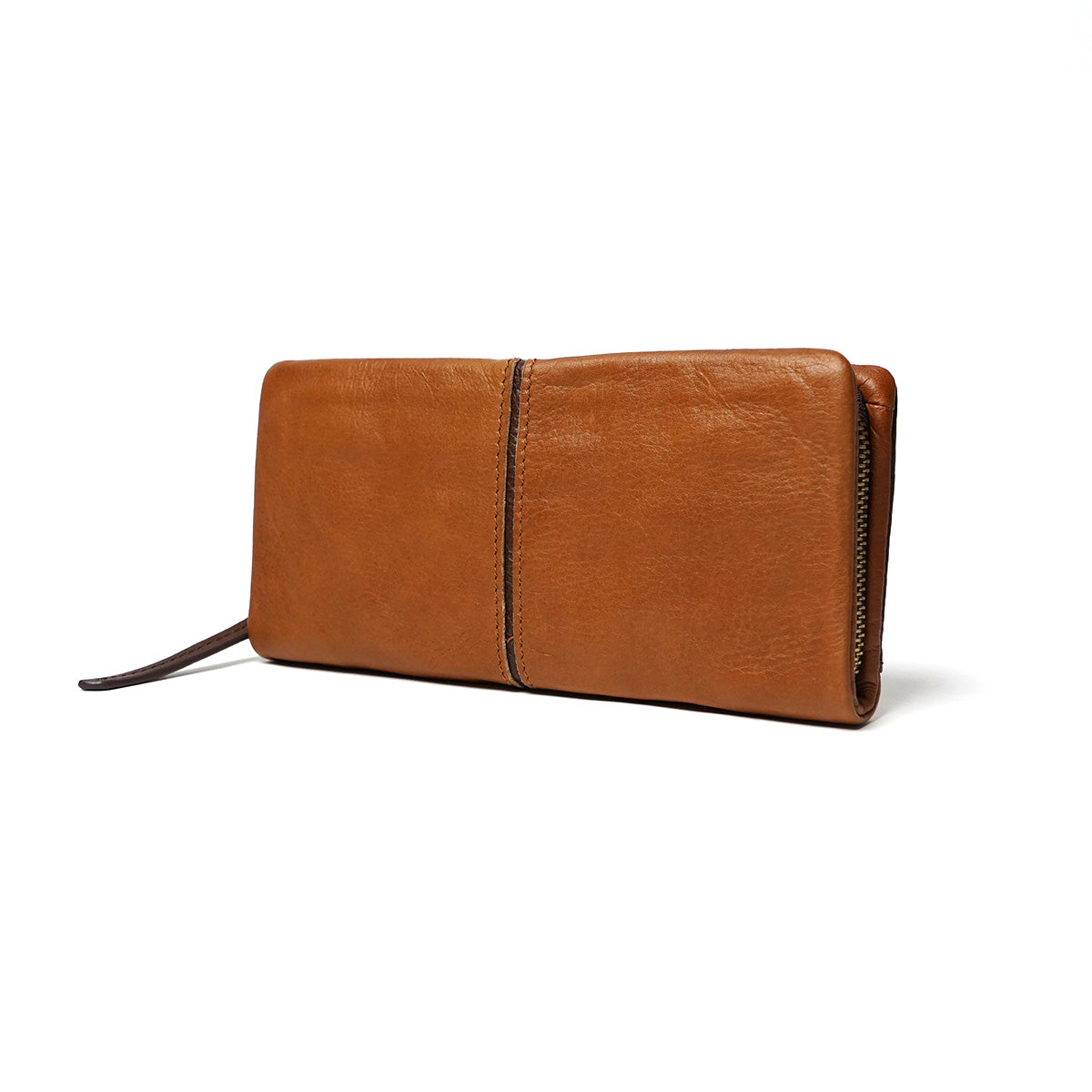 Full Chrome Wash Round Zipper Long Wallet HRD400