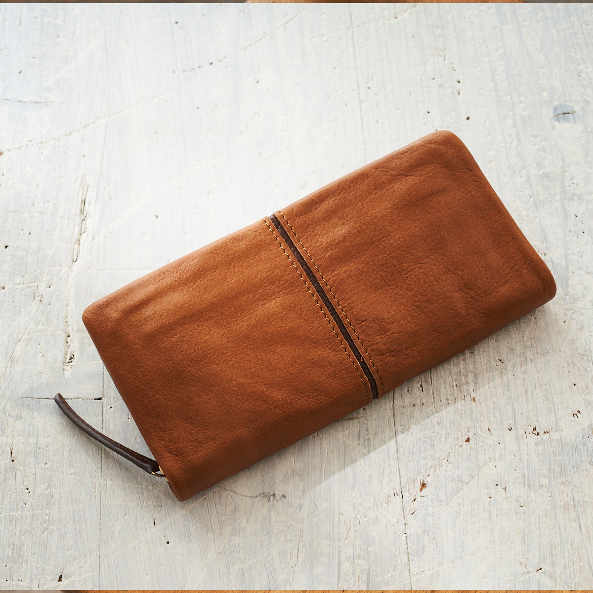 Full Chrome Wash Round Zipper Long Wallet HRD400