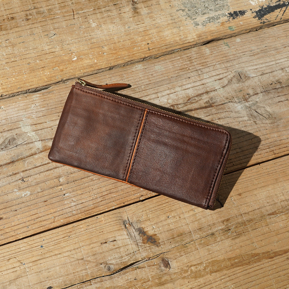 Full Chrome Wash L-Zip Long Wallet HRD410