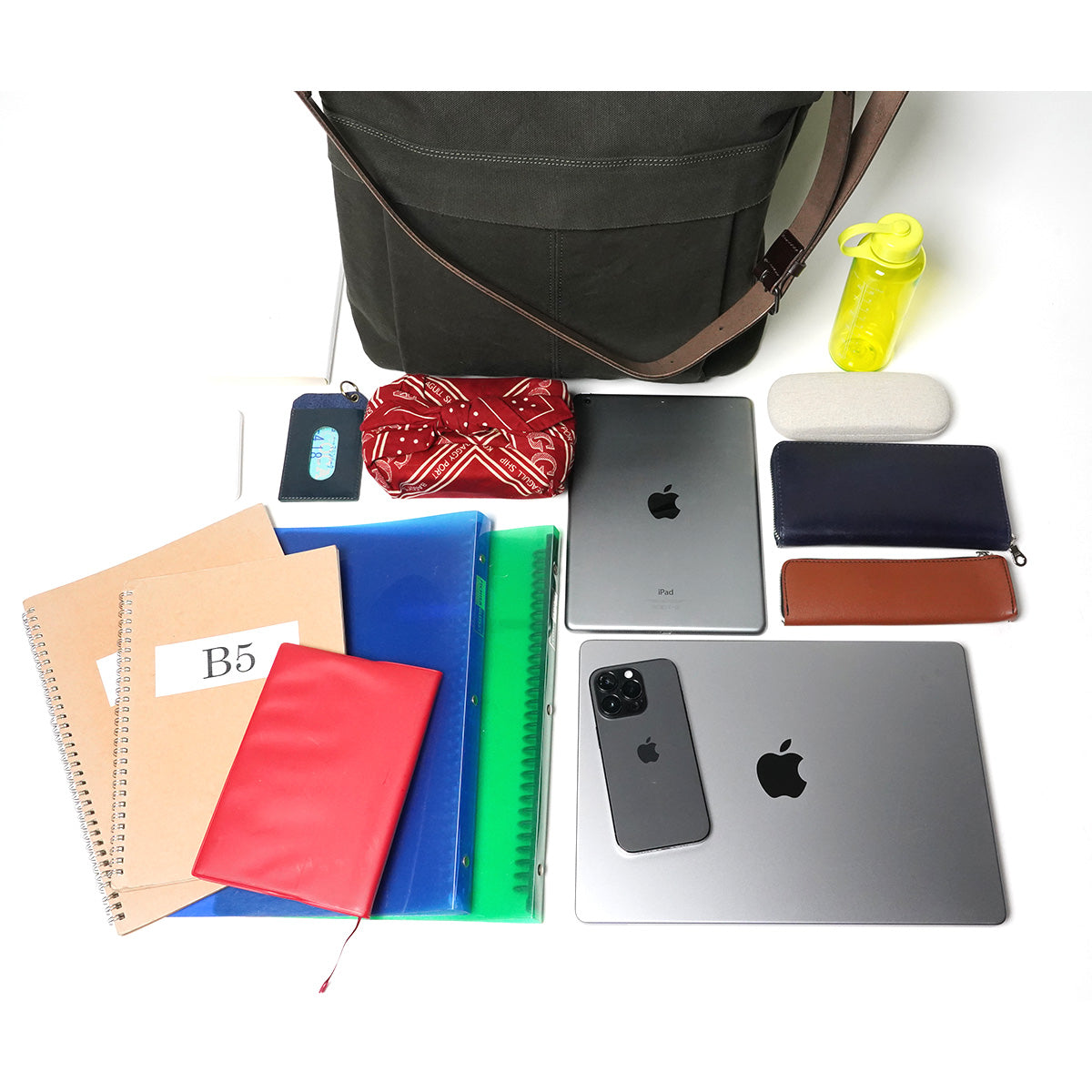 6号帆布×厚口ヌメ ハンドル付きエディターズバッグ KBS428