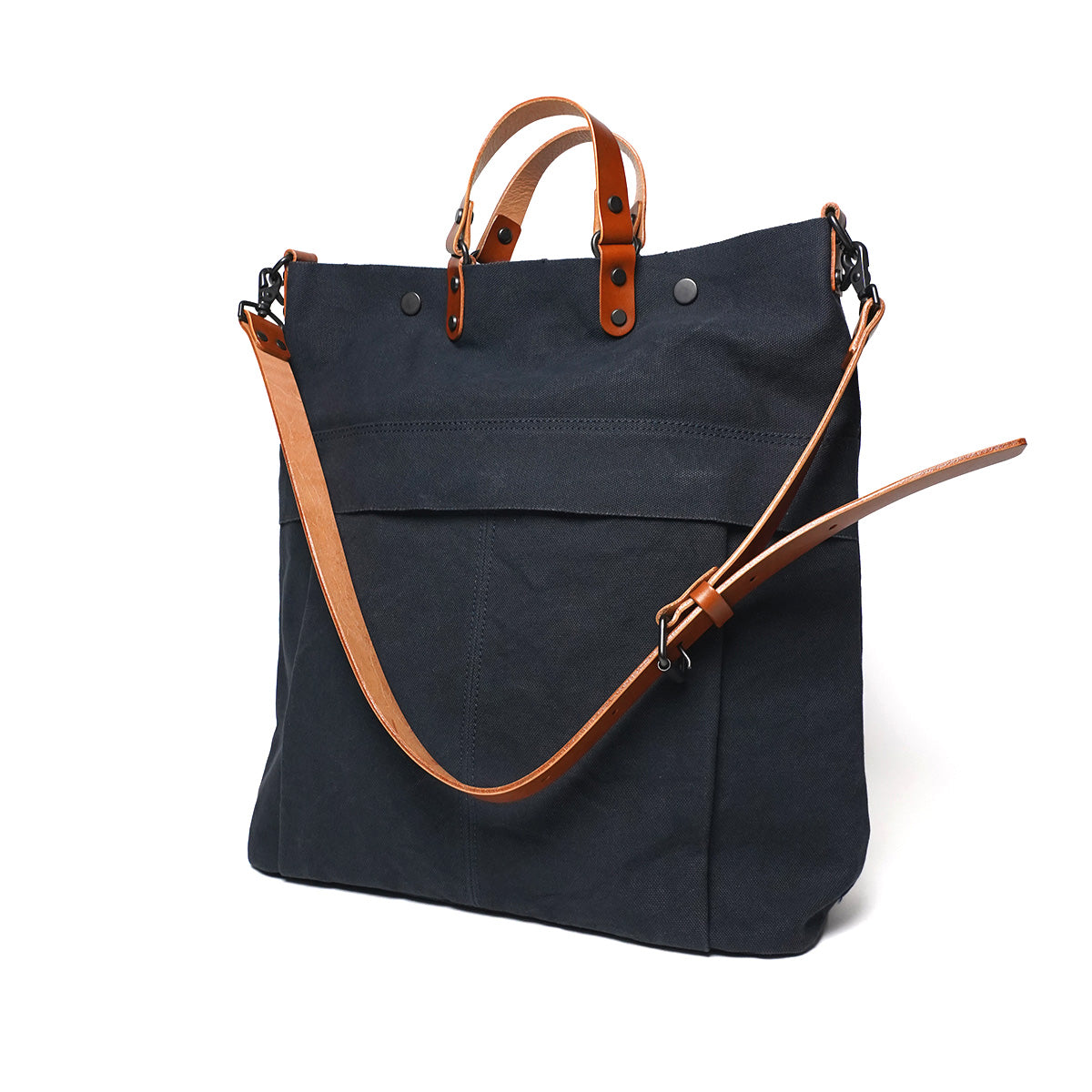 6号帆布×厚口ヌメ ハンドル付きエディターズバッグ KBS428