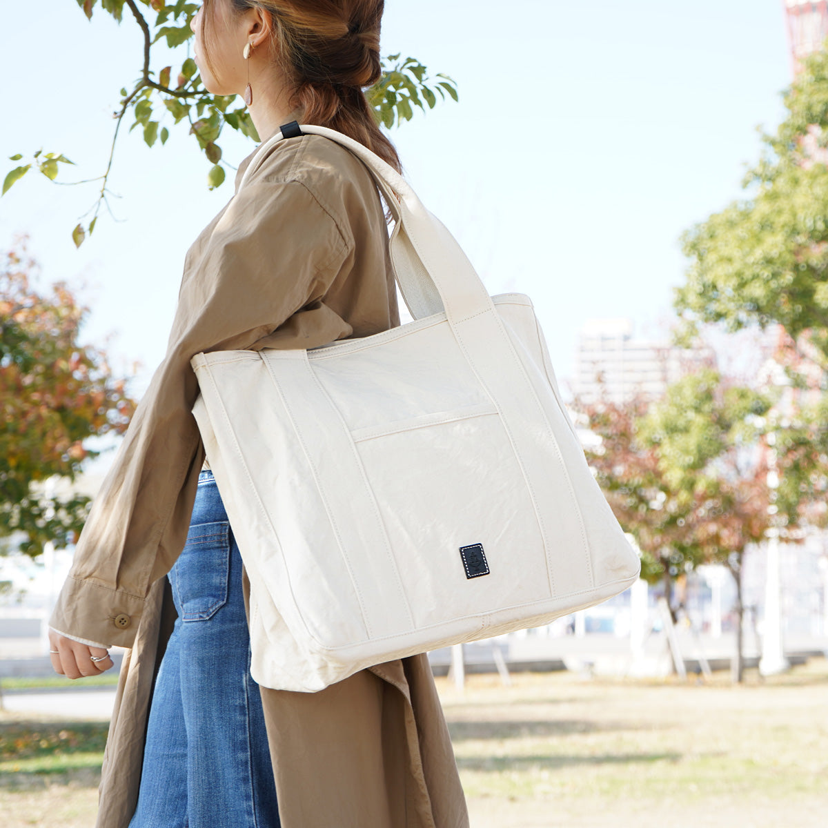 18oz Army Duck Bio Divided Tote Bag, Large, LGRN4022