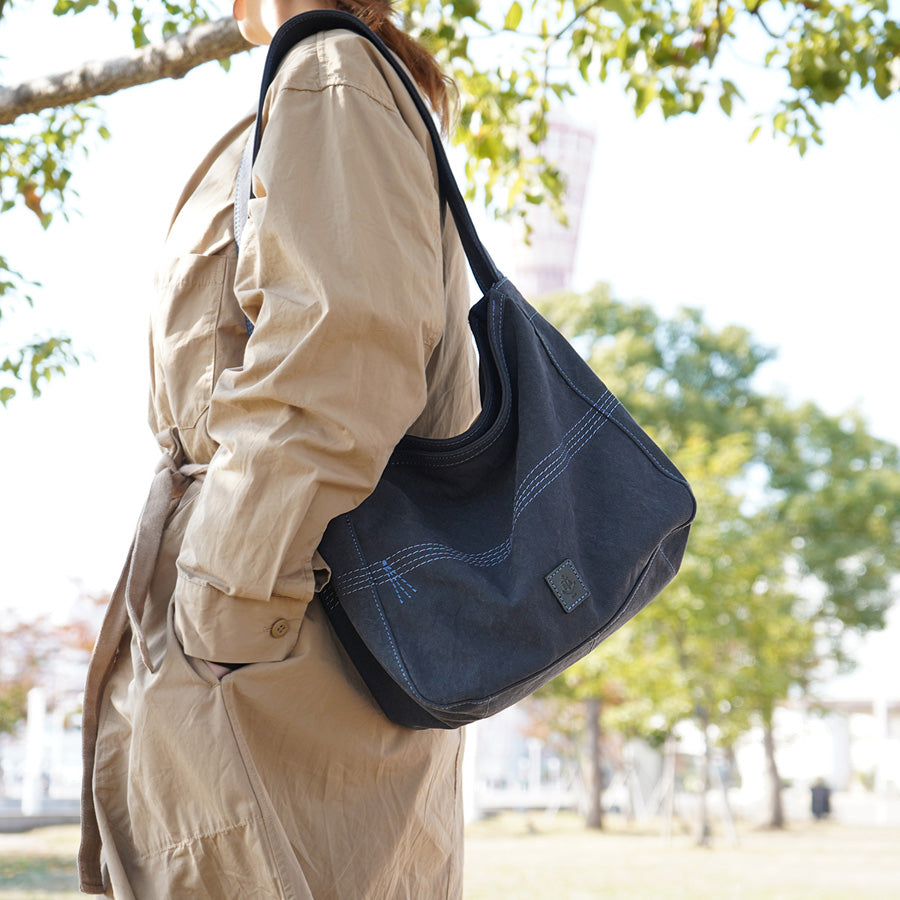 18oz Army Duck Bio Shoulder Bag, Medium, LGRN4025