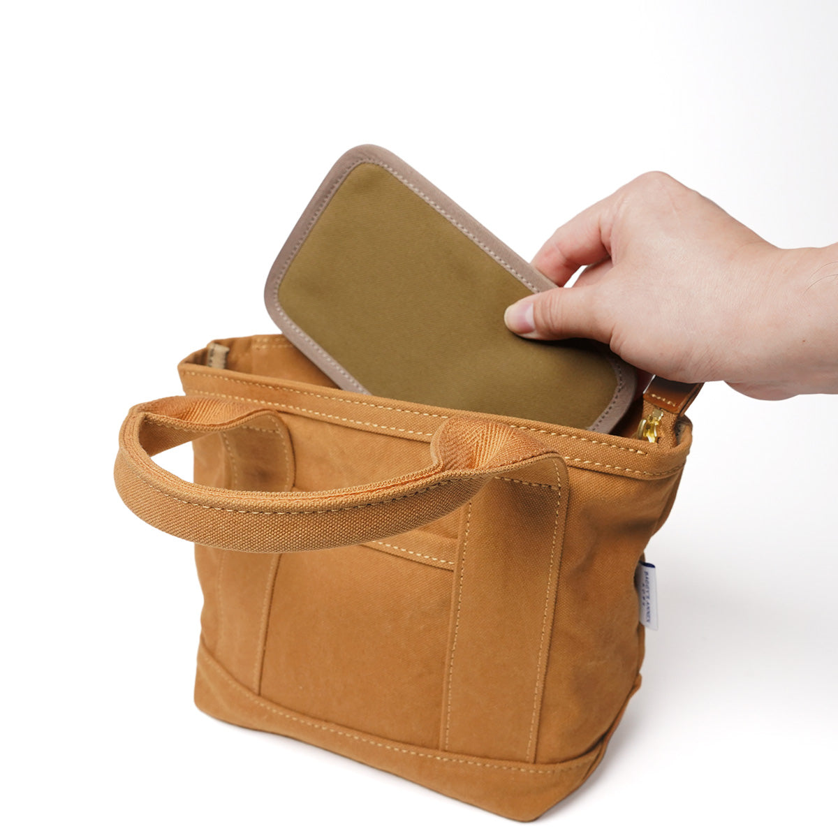 18oz Army Duck Bio Tote Shoulder Bag Mini LGRN4030 