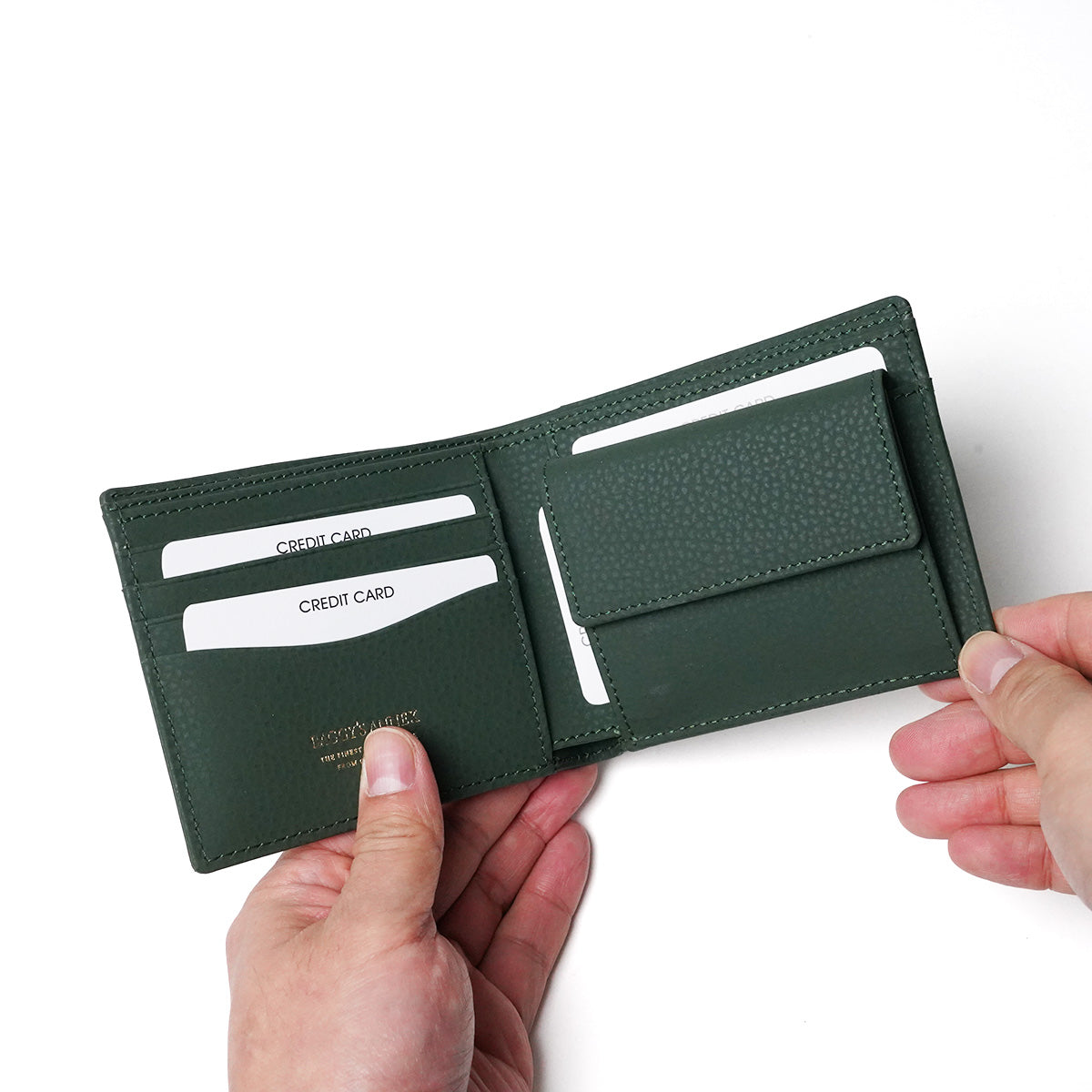 エンボス リサイクルレザー 二つ折り財布 LZKM142