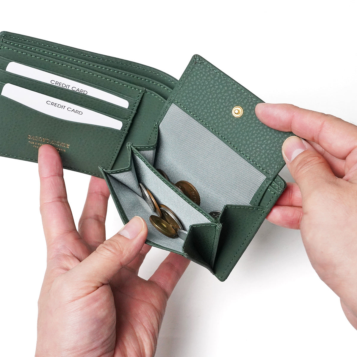 エンボス リサイクルレザー 二つ折り財布 LZKM142