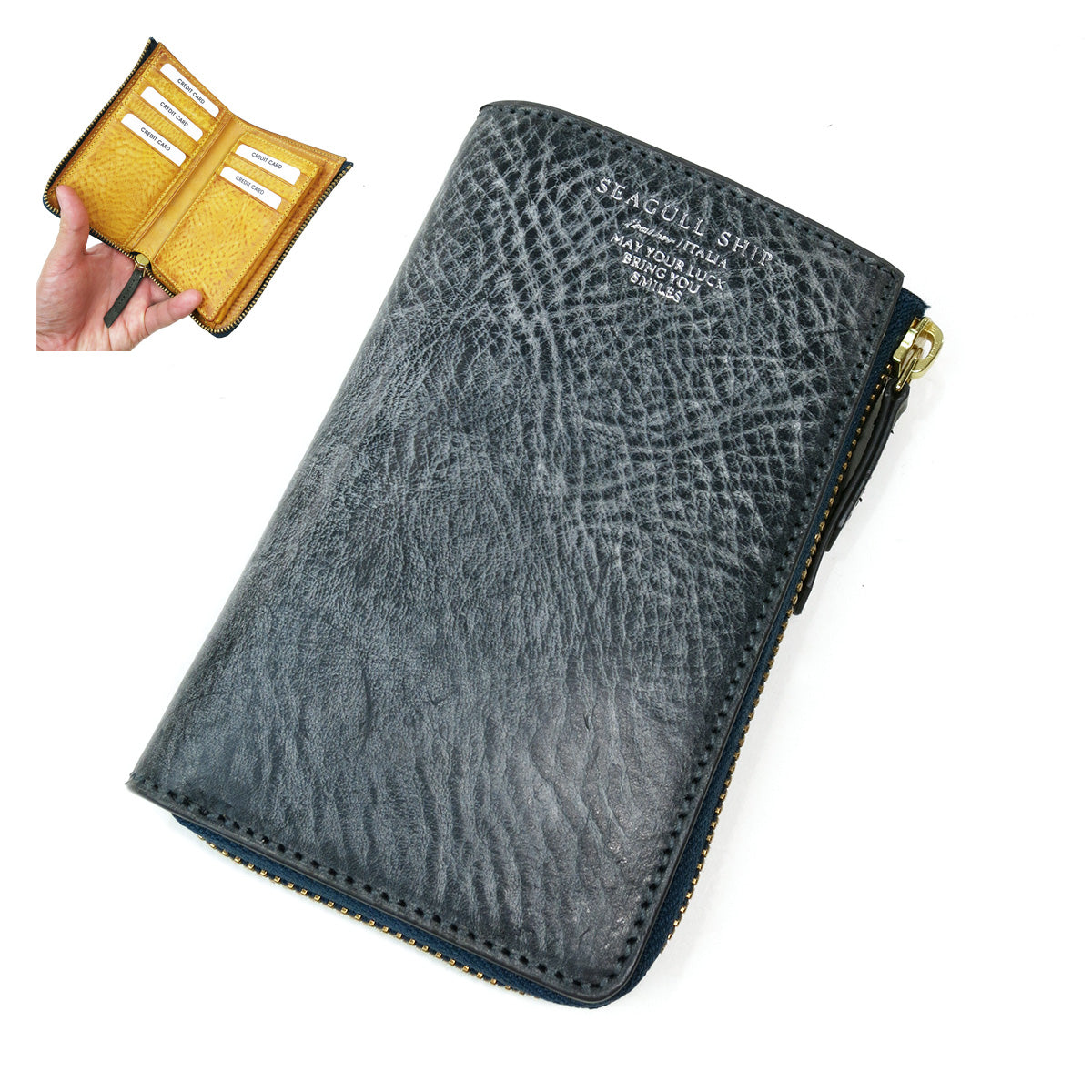 アラスカレザー ハーフ財布 SZKM34