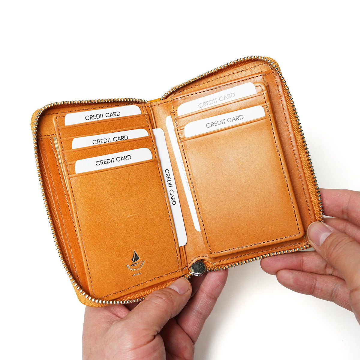 ナチュラルボックス ラウンドファスナー ハーフ財布 LZKM3601