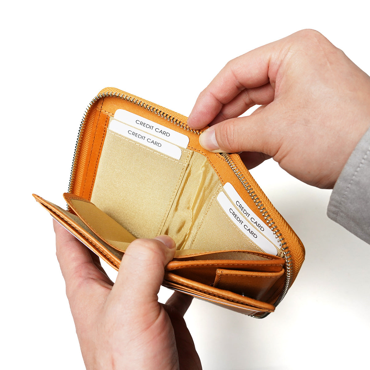 ナチュラルボックス ラウンドファスナー ハーフ財布 LZKM3601