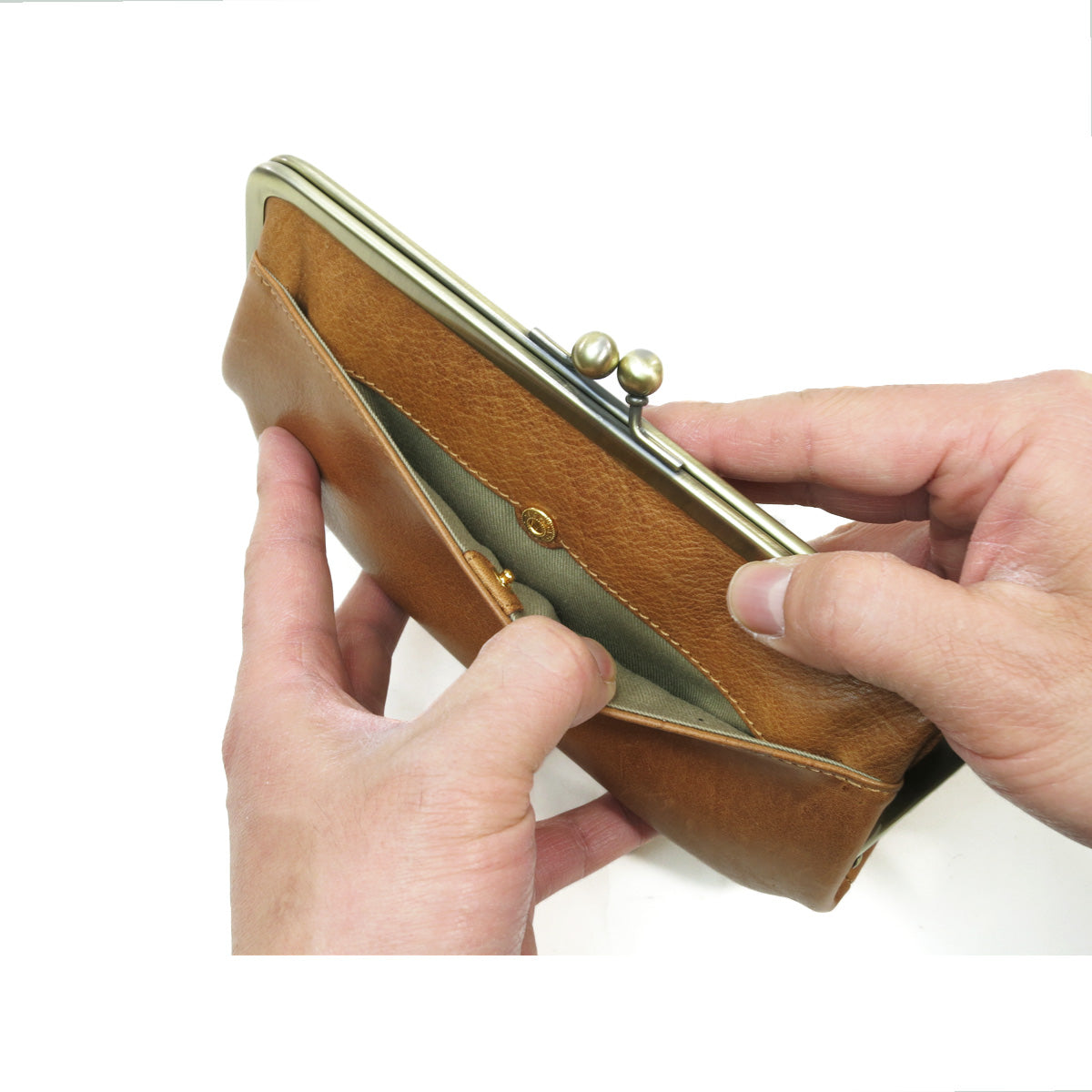 BAFU Leather - Buff Leather - Clasp Purse Long Wallet LZKM783