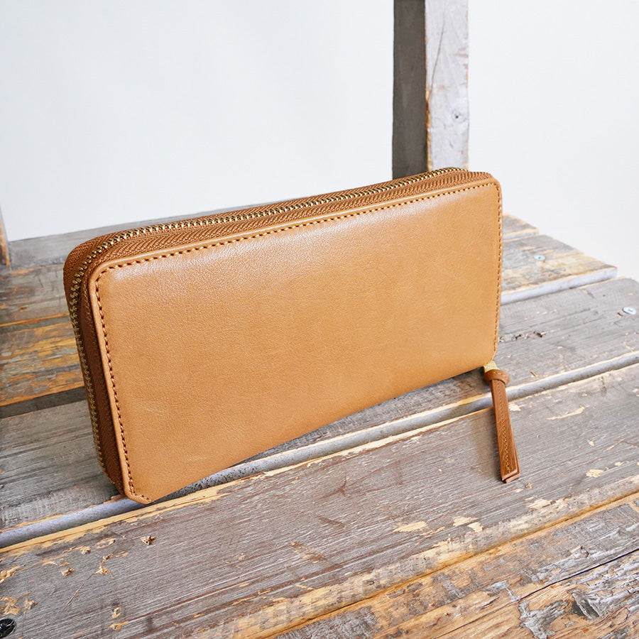 BAFU Leather - Buff Leather - Accordion Round Zipper Long Wallet LZKM787