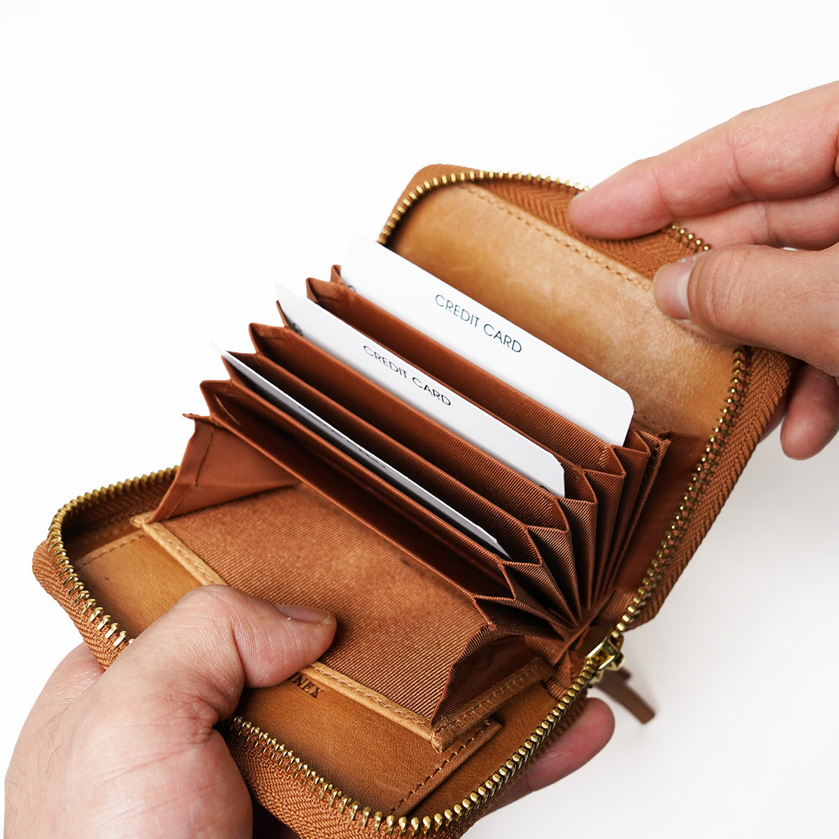 BAFU Leather - Buff Leather - Accordion Round Zipper Mini Wallet LZKM788