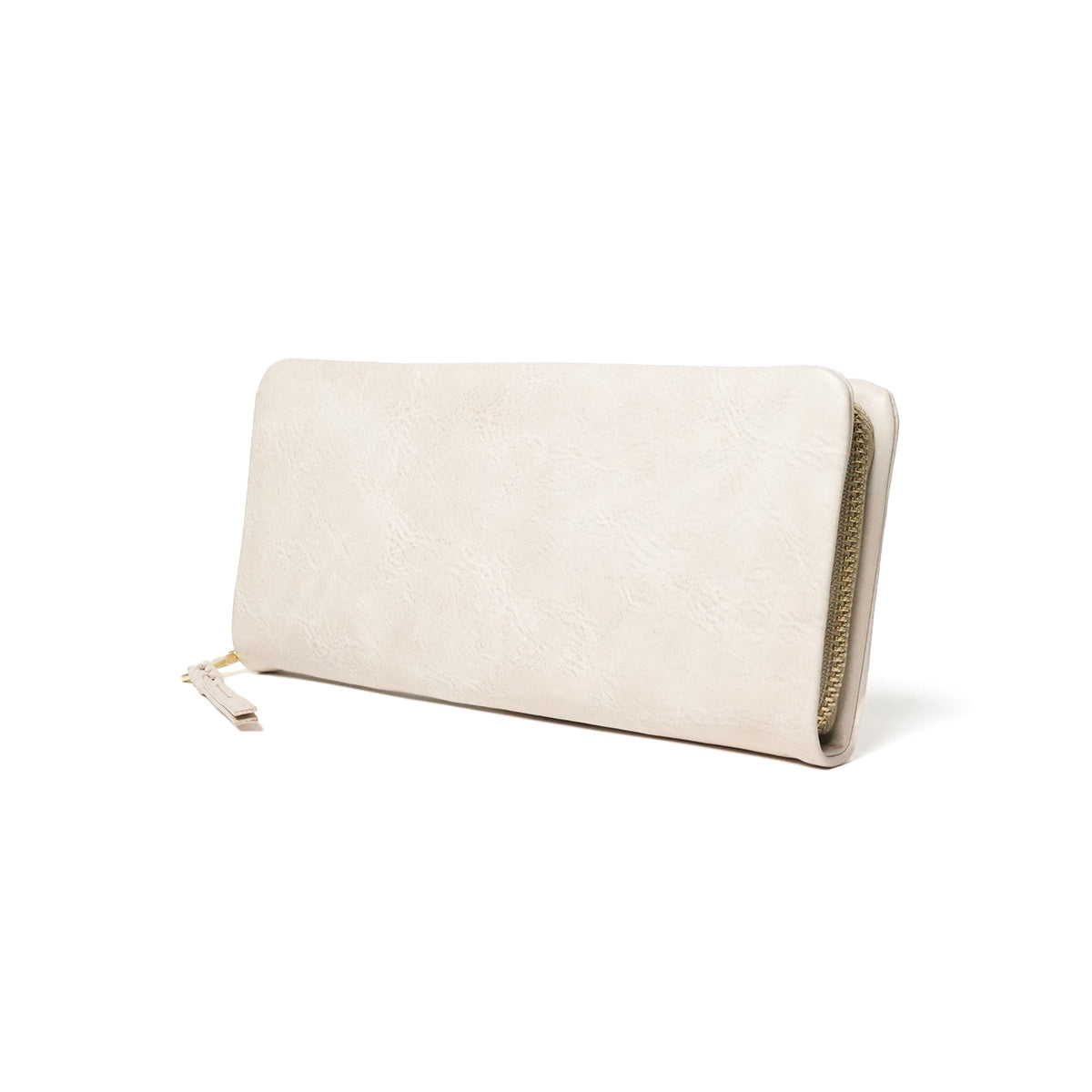 編み込みデザイン長財布 ホワイト・ベージュ 編み込みデザイン長財布 ホワイト・ベージュ レザー調編み込み風