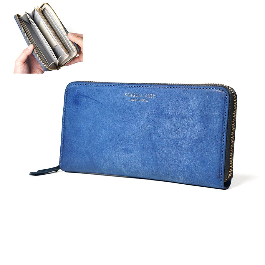 Alaska Leather Round Zipper Long Wallet SZKM36