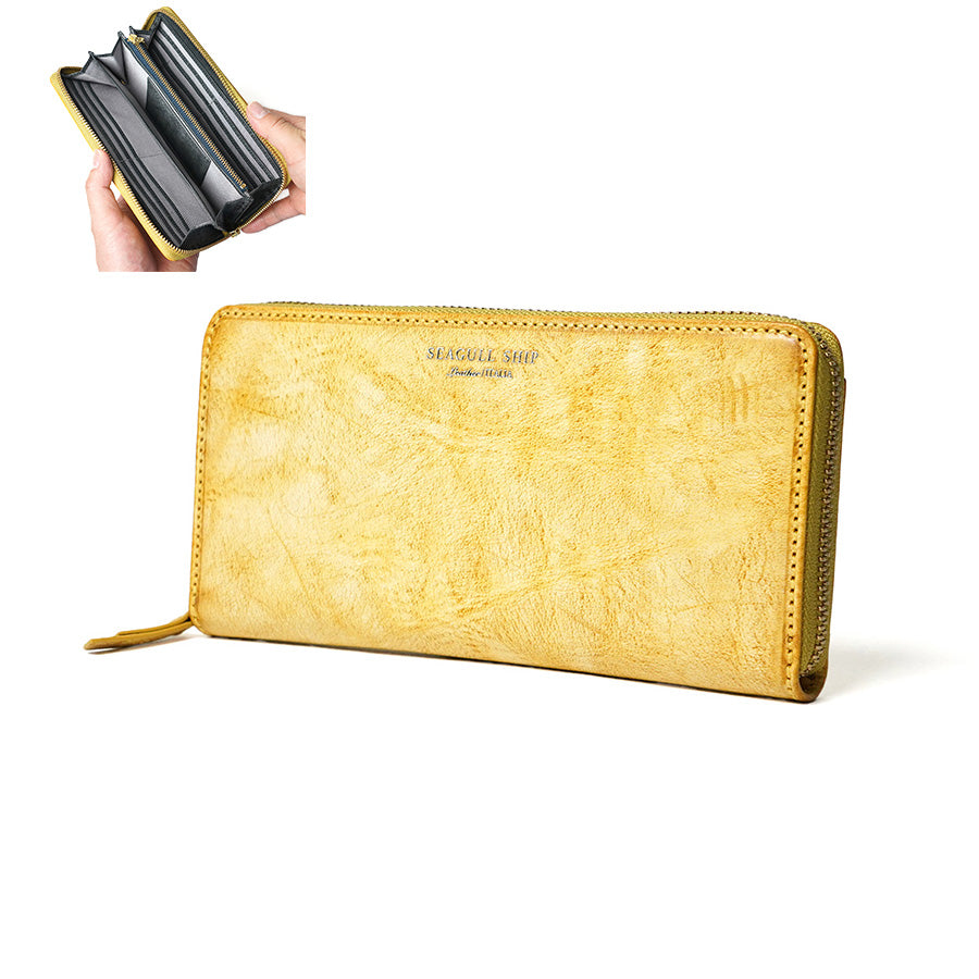 Alaska Leather Round Zipper Long Wallet SZKM36