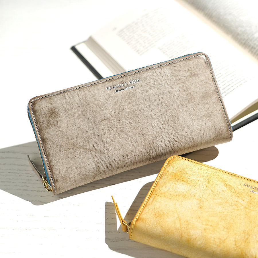 Alaska Leather Round Zipper Long Wallet SZKM36