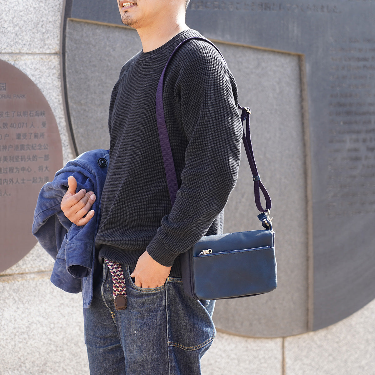 グローブレザー ヨコ型ミニショルダーバッグ YNM233