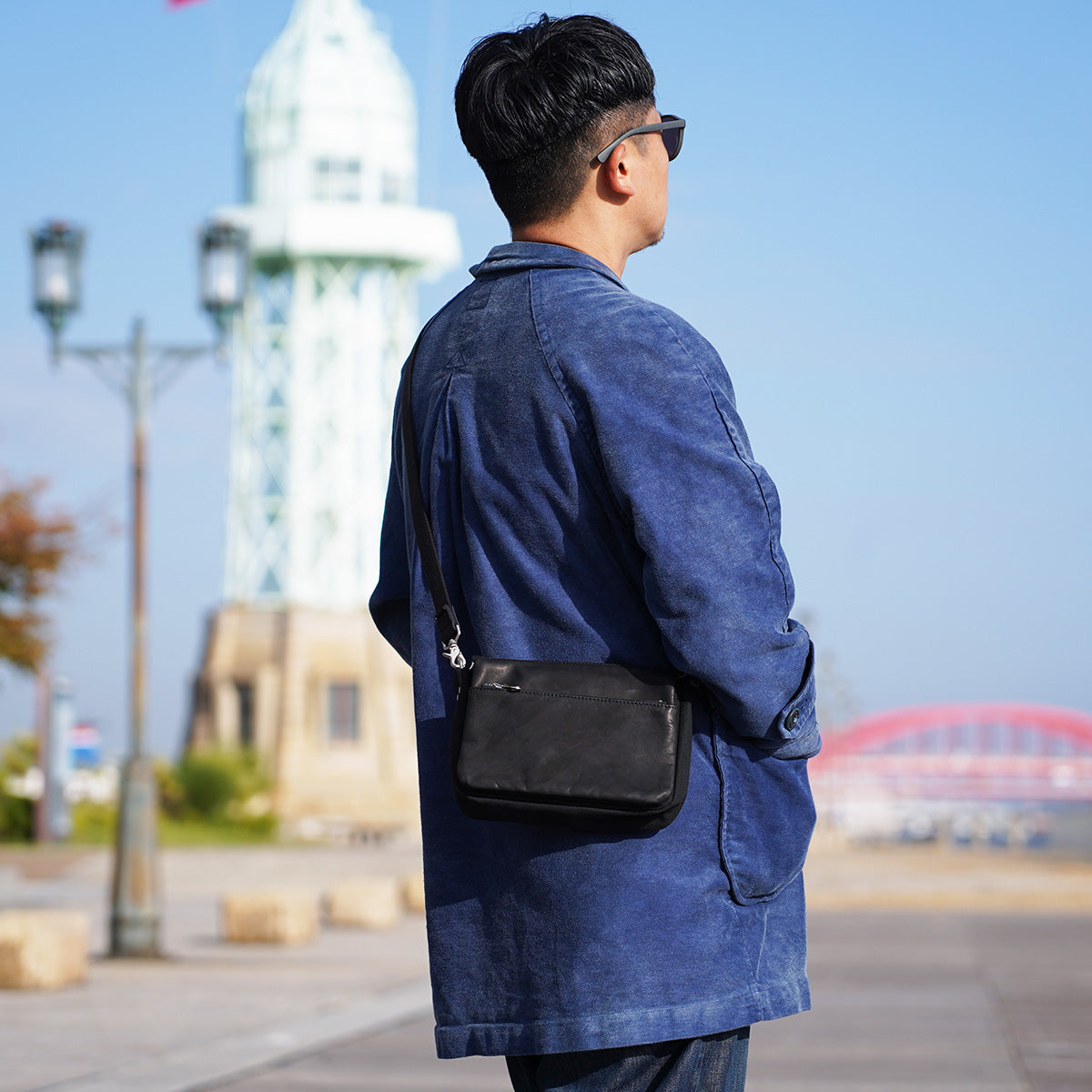 グローブレザー ヨコ型ミニショルダーバッグ YNM233