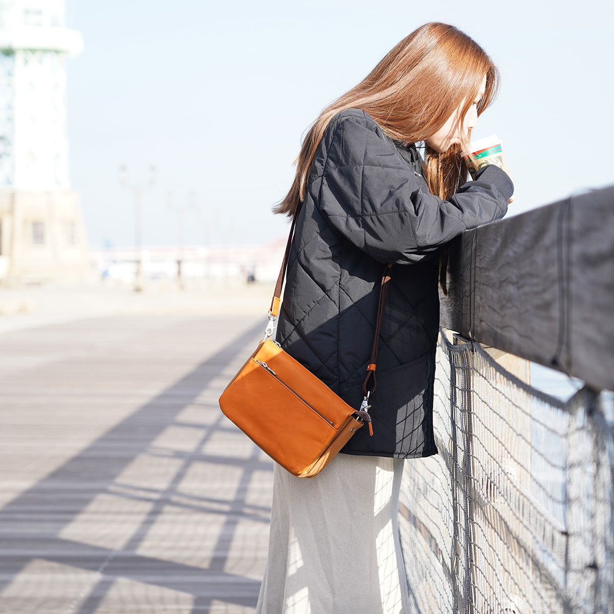 グローブレザー ヨコ型ミニショルダーバッグ YNM233