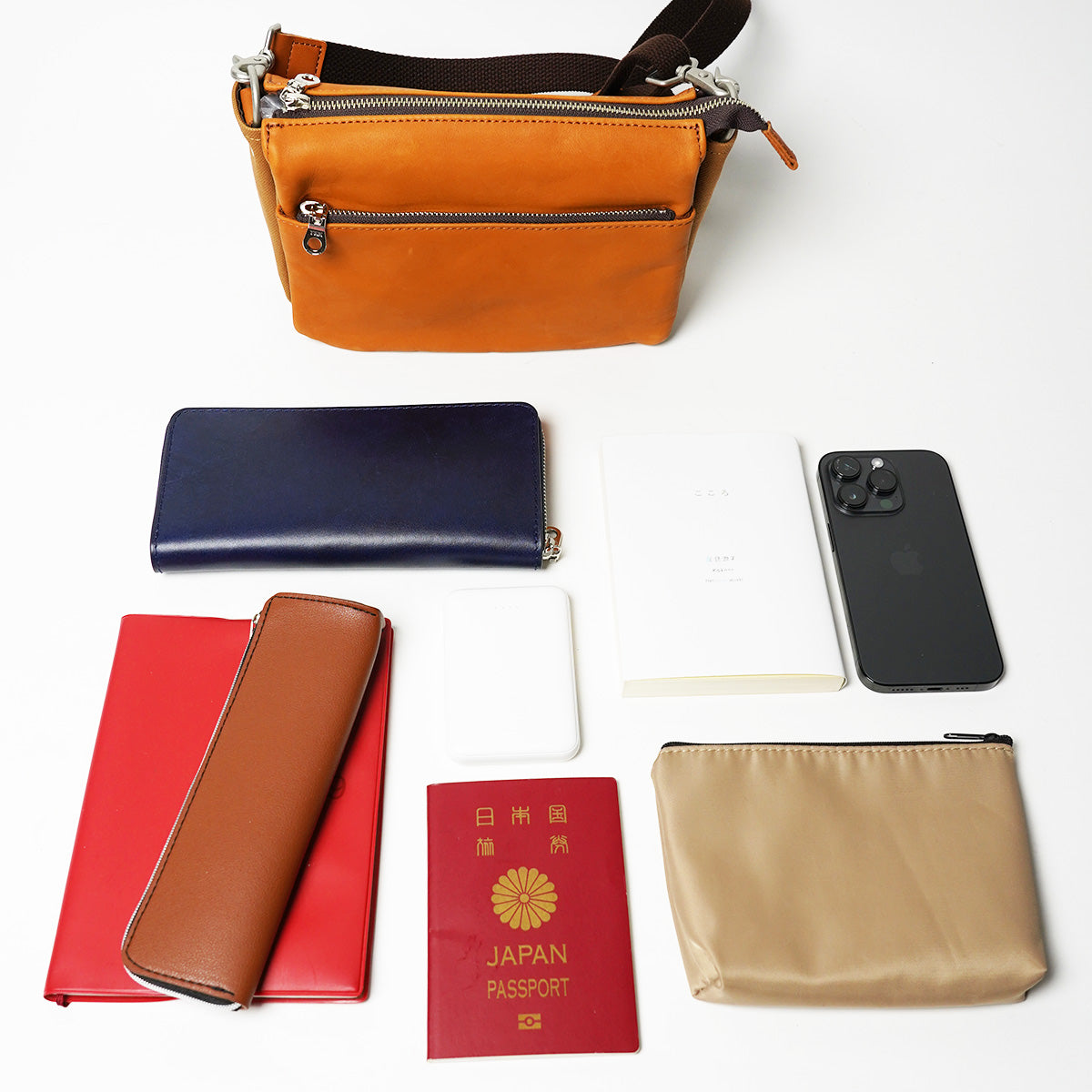 グローブレザー ヨコ型ミニショルダーバッグ YNM233