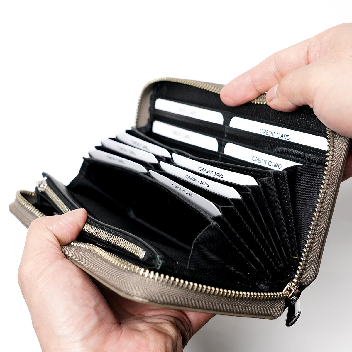 エンボスシュリンク ラウンドファスナー長財布 ZKM100