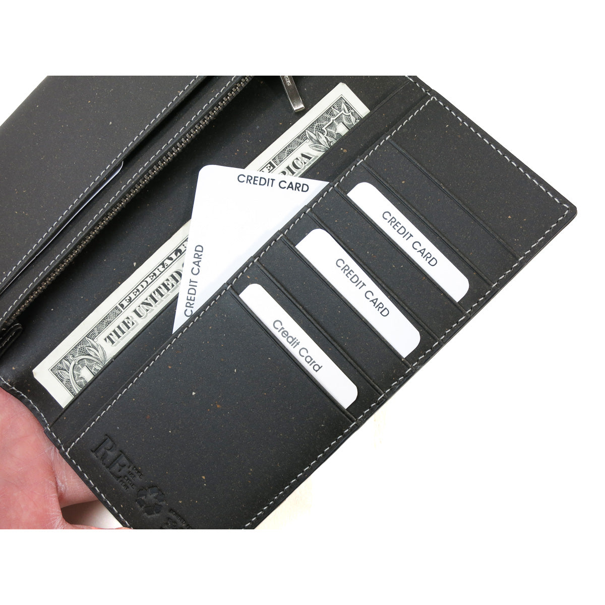 Recycled Leather Long Wallet ZKM601