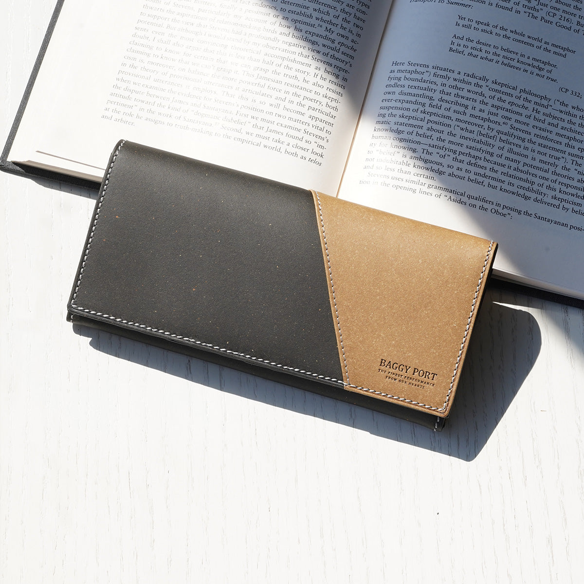 Recycled Leather Long Wallet ZKM601