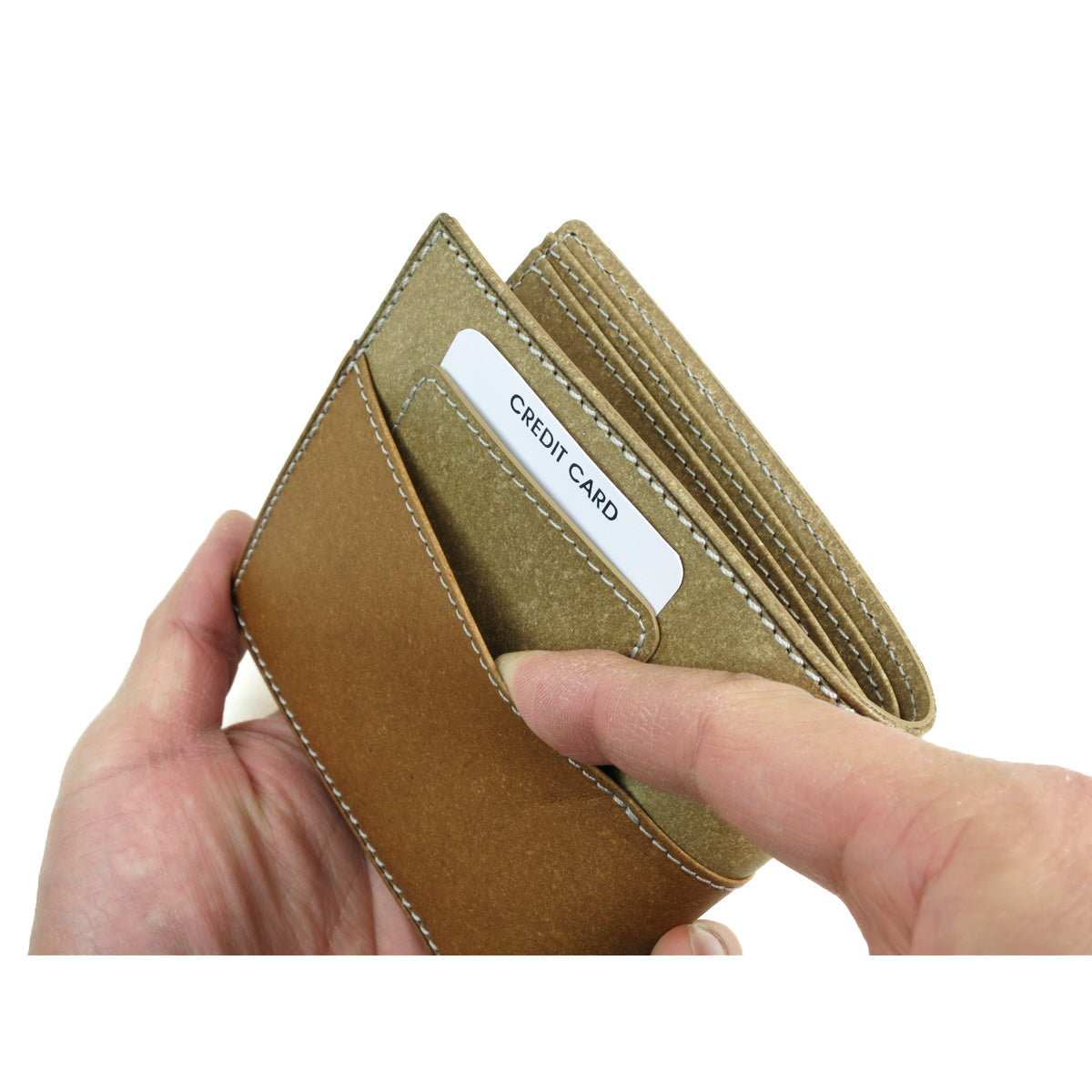 Recycled Leather Bifold Wallet ZKM603