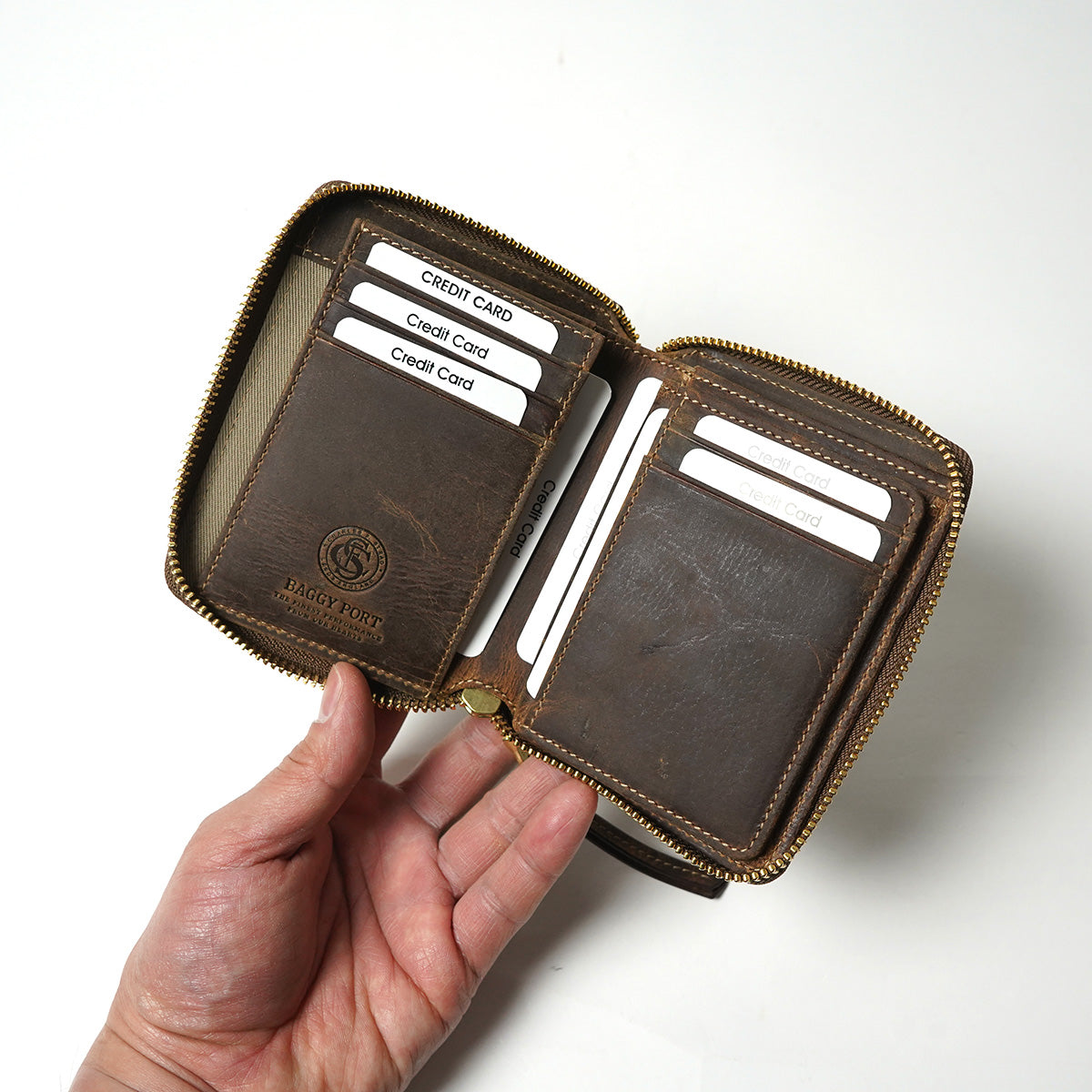 KUDU -Kudoo Leather- Round Zip Compact Wallet ZKM904