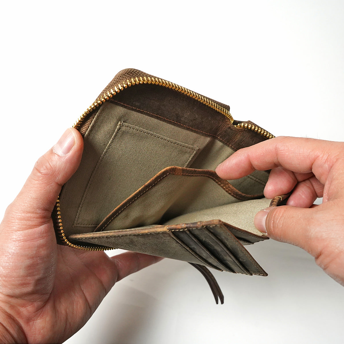 KUDU -Kudoo Leather- Round Zip Compact Wallet ZKM904