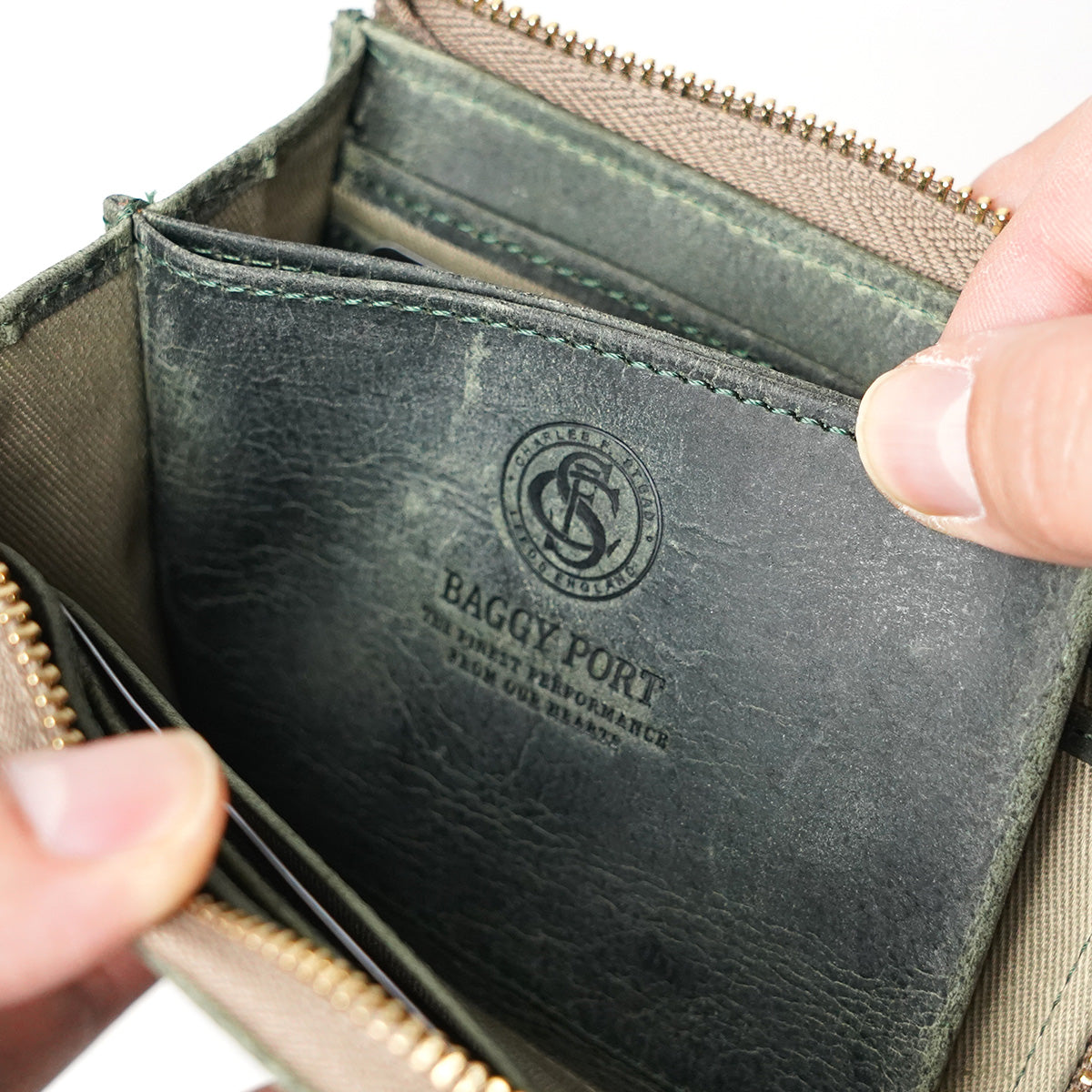 KUDU - Kudu Leather - L-shaped zipper compact wallet ZKM905