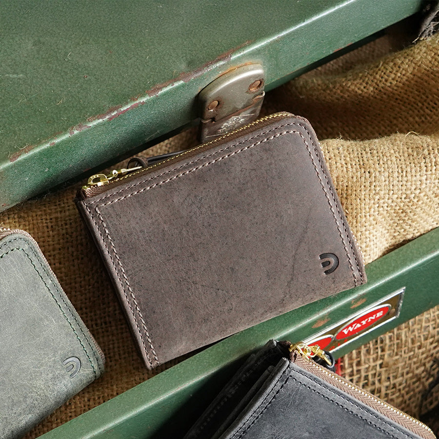 KUDU - Kudu Leather - L-shaped zipper compact wallet ZKM905