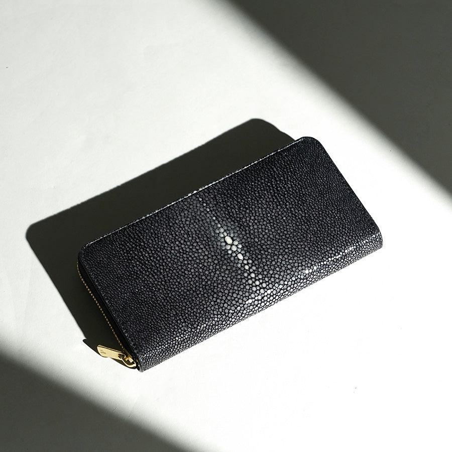 STINGRAY STAR wallet - Stingray leather - Round zipper long wallet ZWL6000