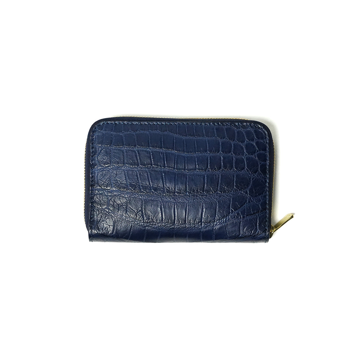 藍染め×クロコダイル ラウンドファスナー ハーフ財布 ZWL8001