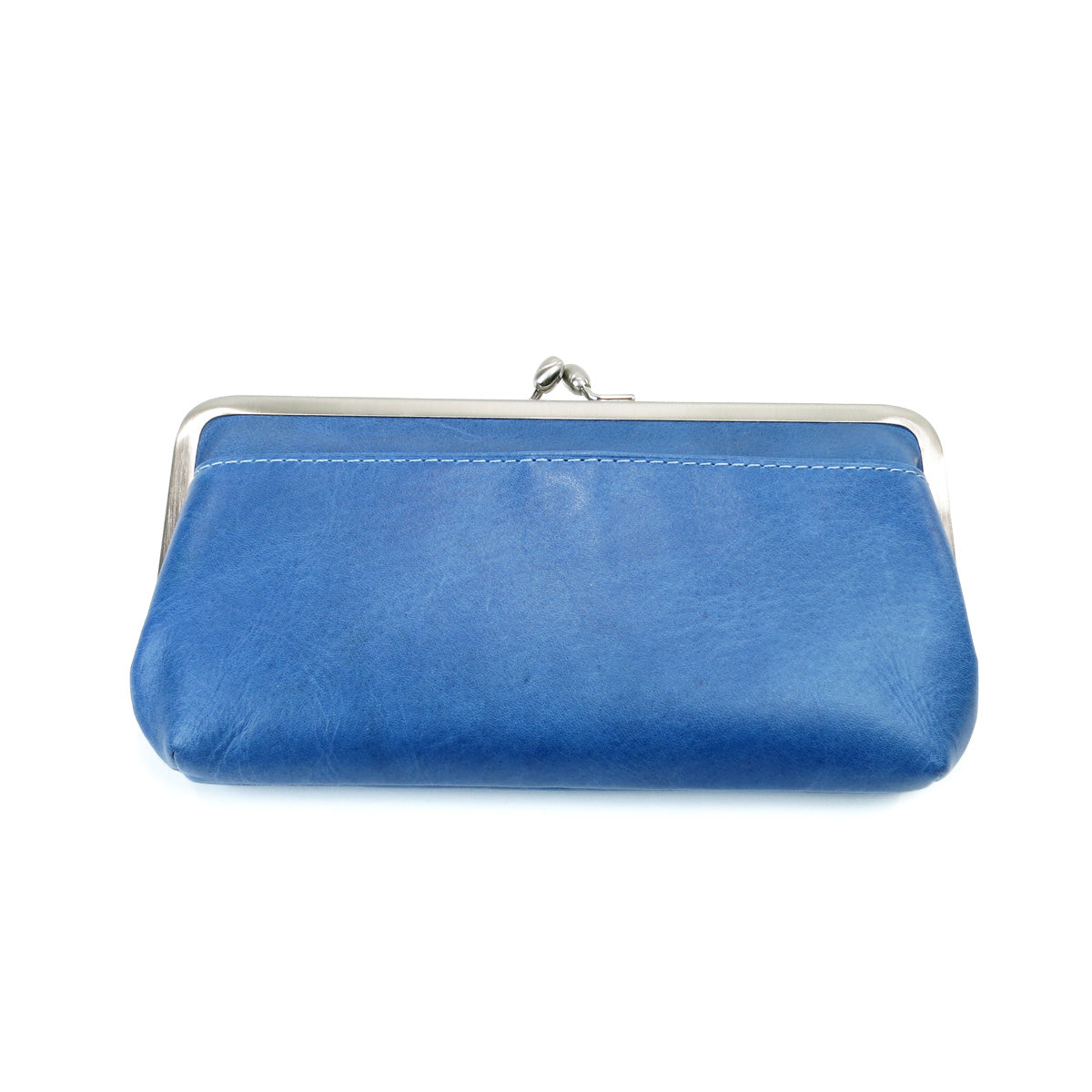 Indigo-dyed leather clasp long wallet ZYS084