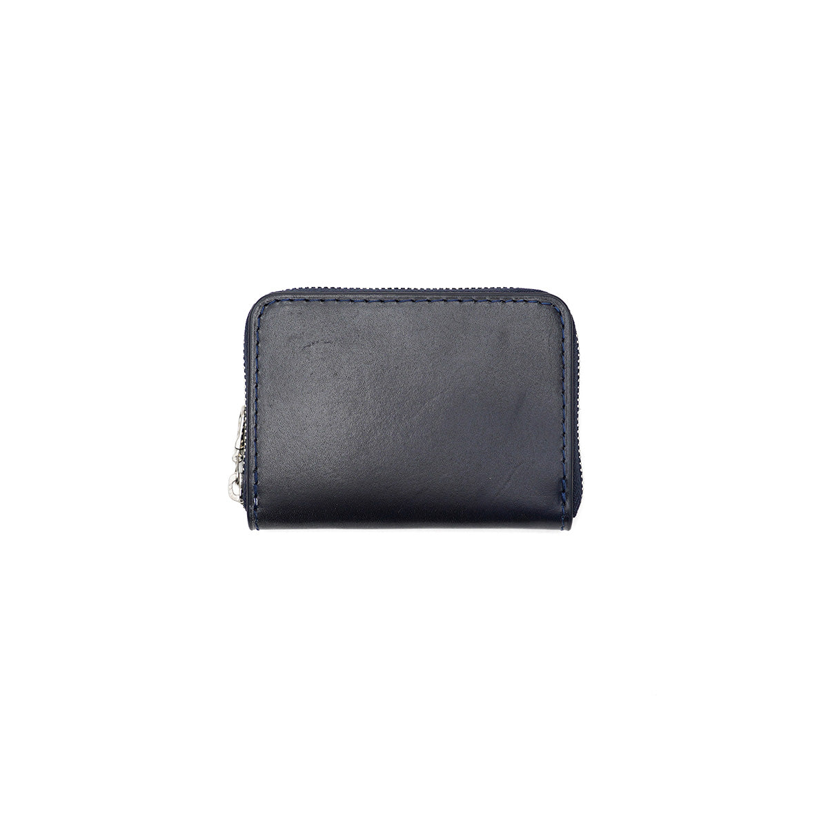Indigo-dyed leather round zipper coin purse ZYS089