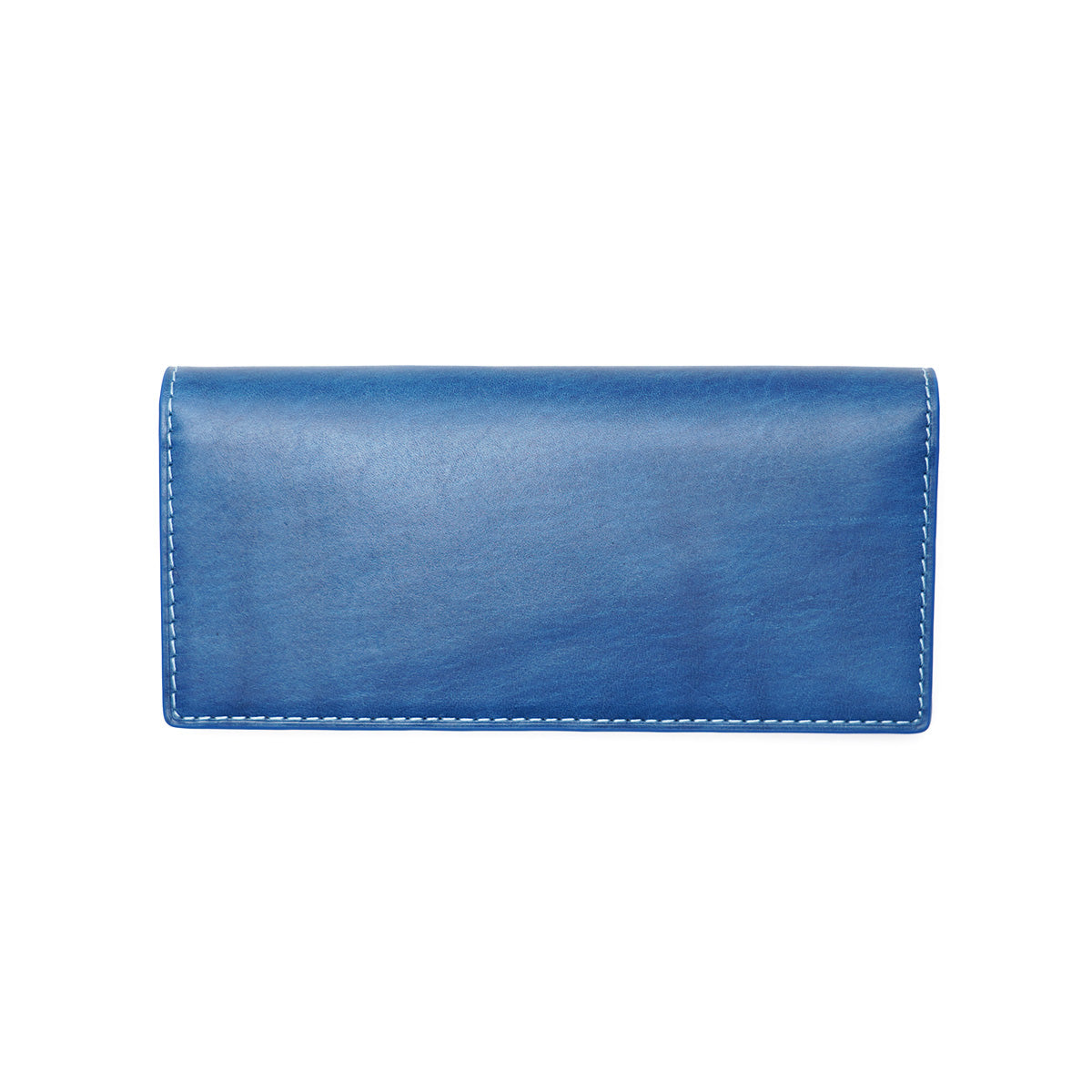 Indigo-dyed leather long wallet ZYS090