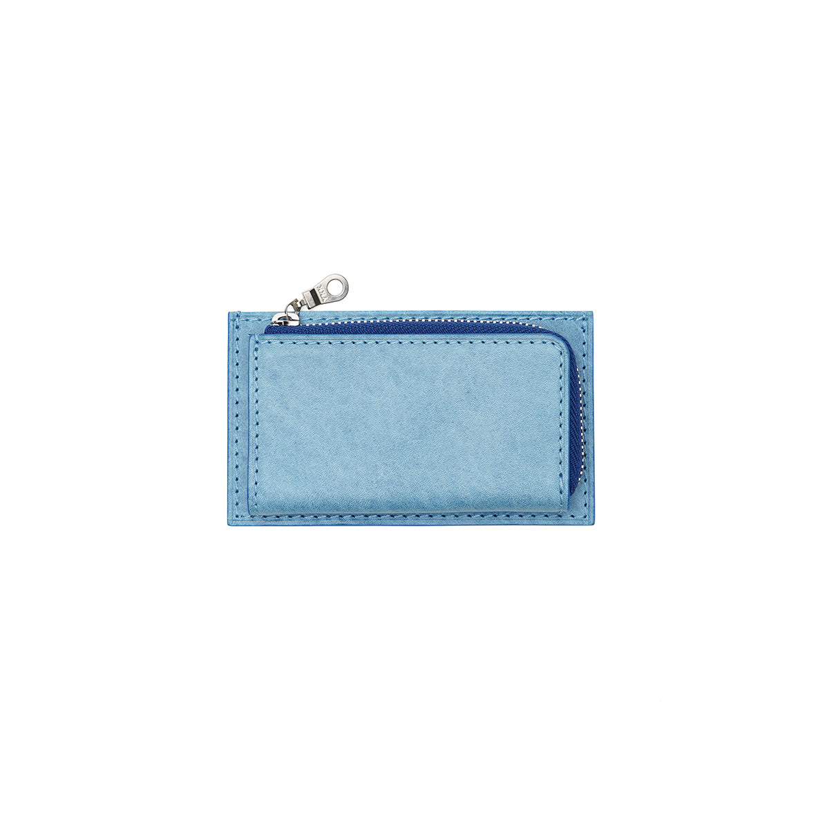 Indigo-dyed leather compact mini wallet ZYS092