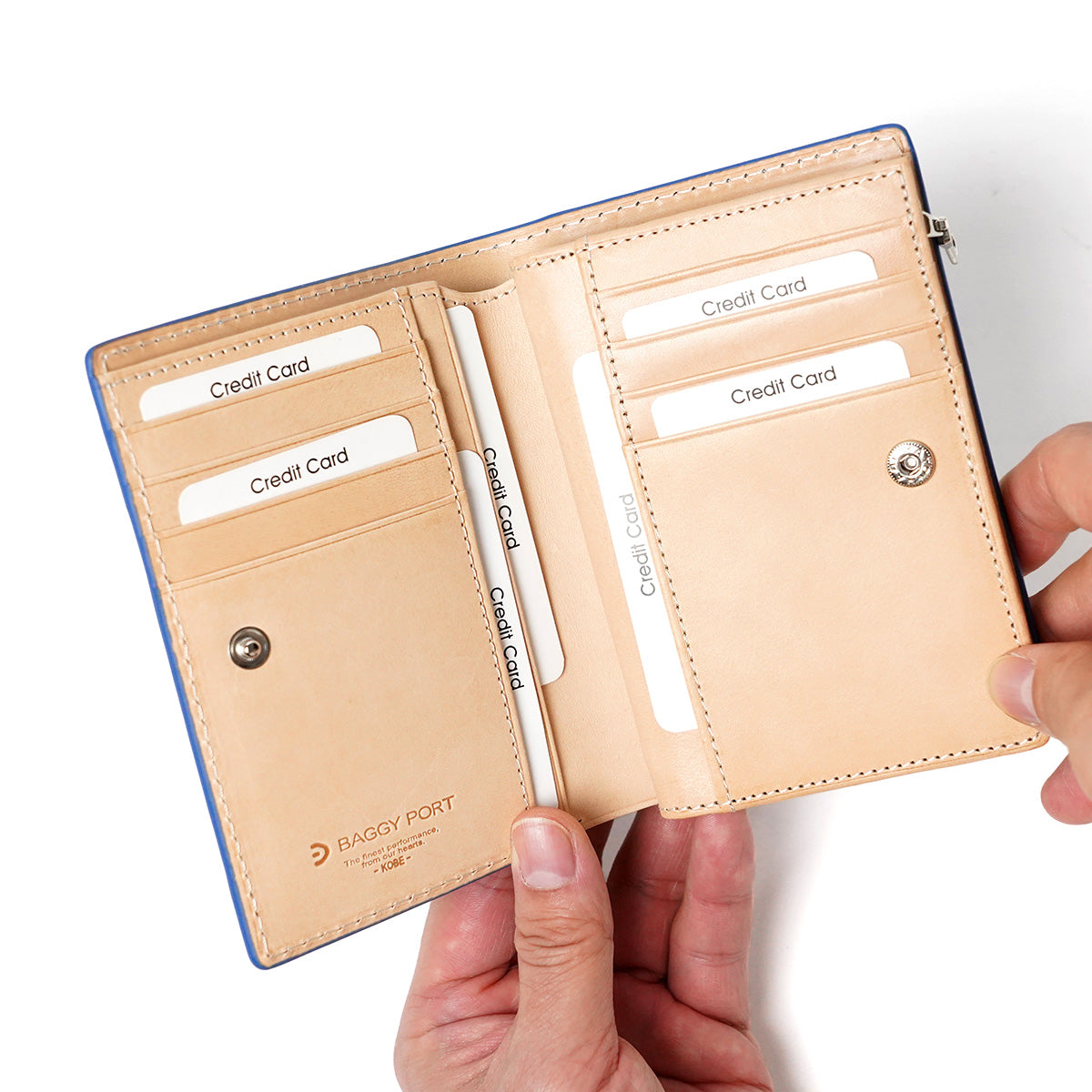 藍染め レザー ハーフ財布 ZYS096