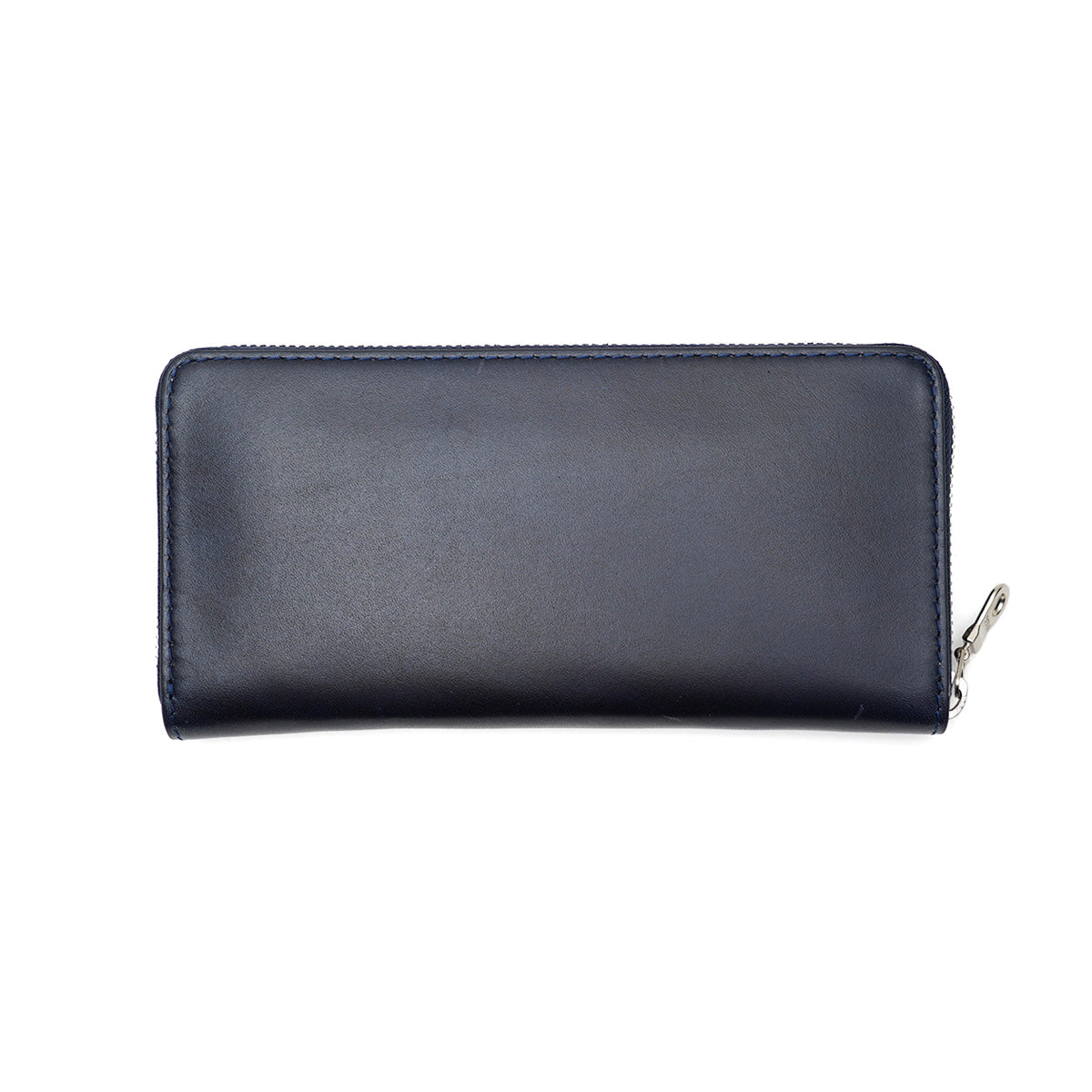 Indigo-dyed leather round zipper long wallet ZYS097