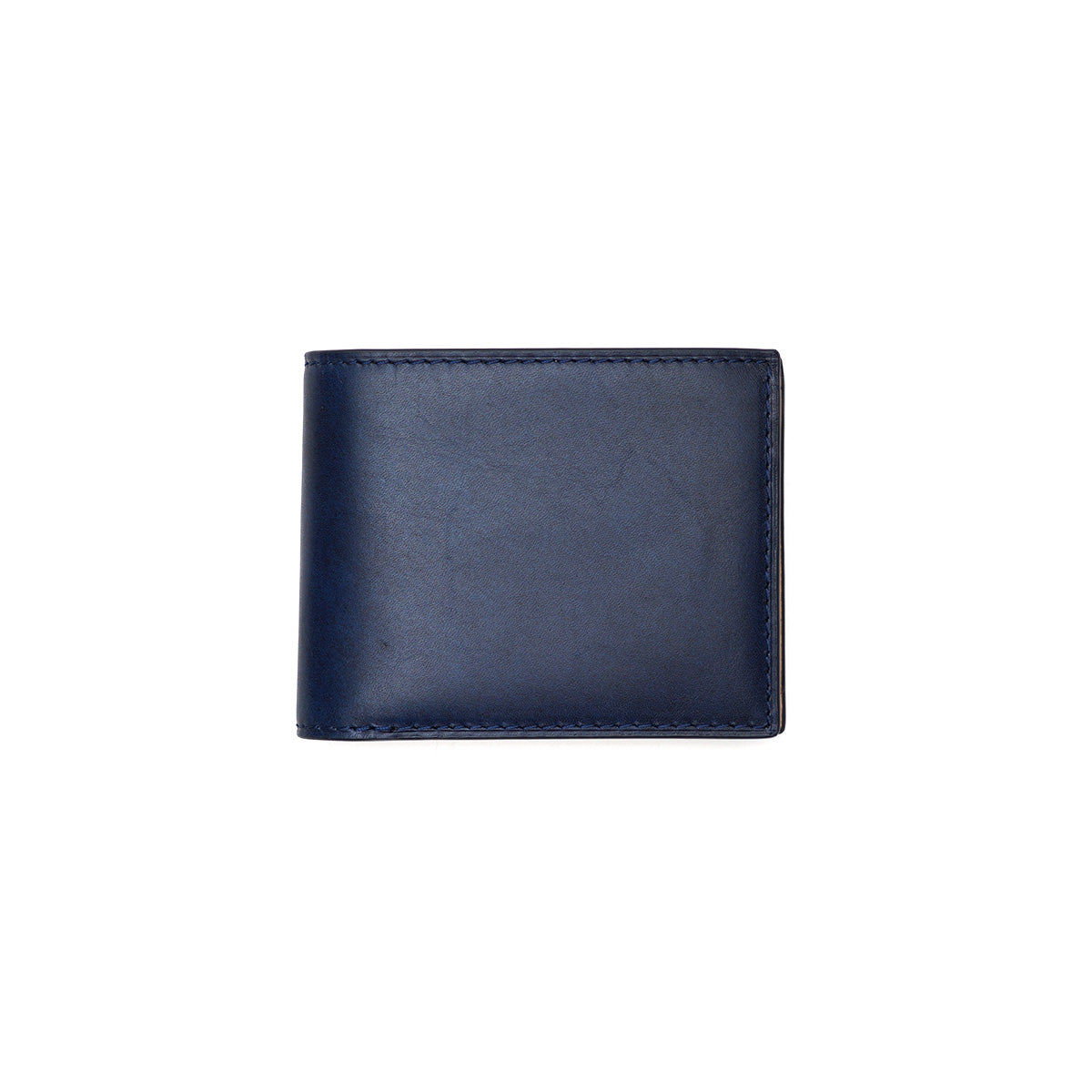 Indigo-dyed leather bifold wallet ZYS098