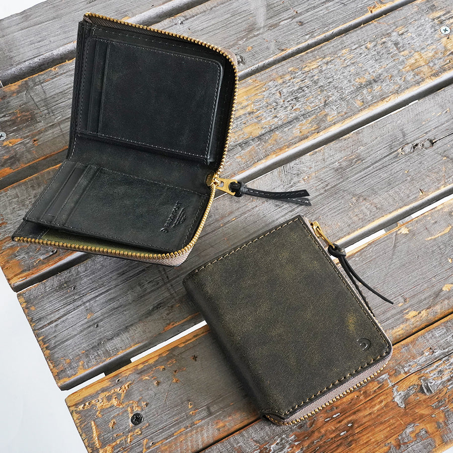 BLACK ON - L-shaped zipper compact half wallet ZYS1103