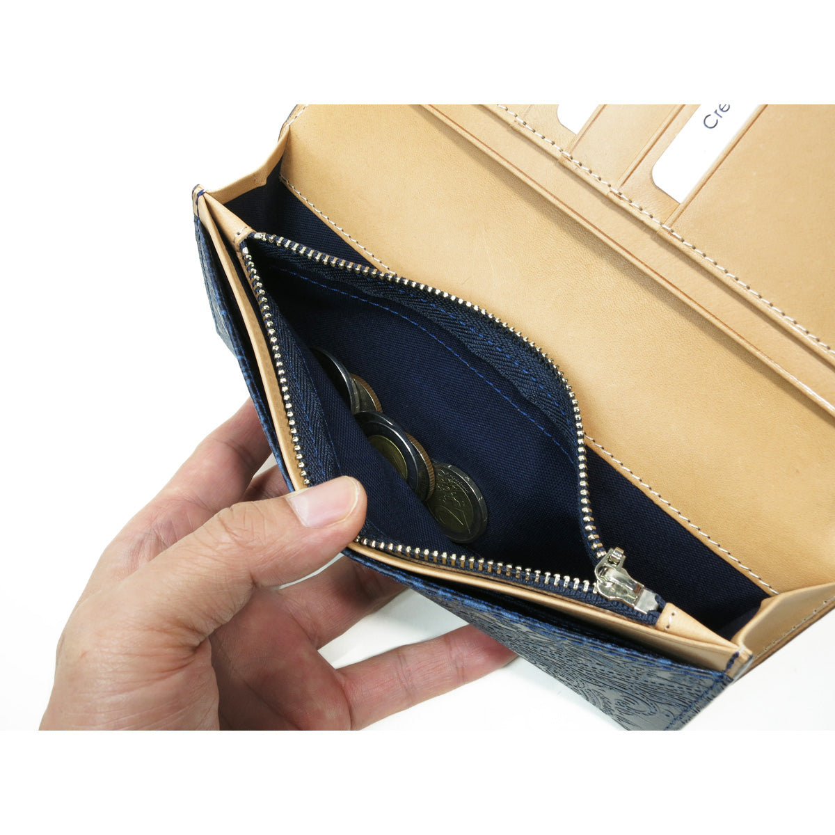 藍染め×ペイズリー 長財布 ZYS190