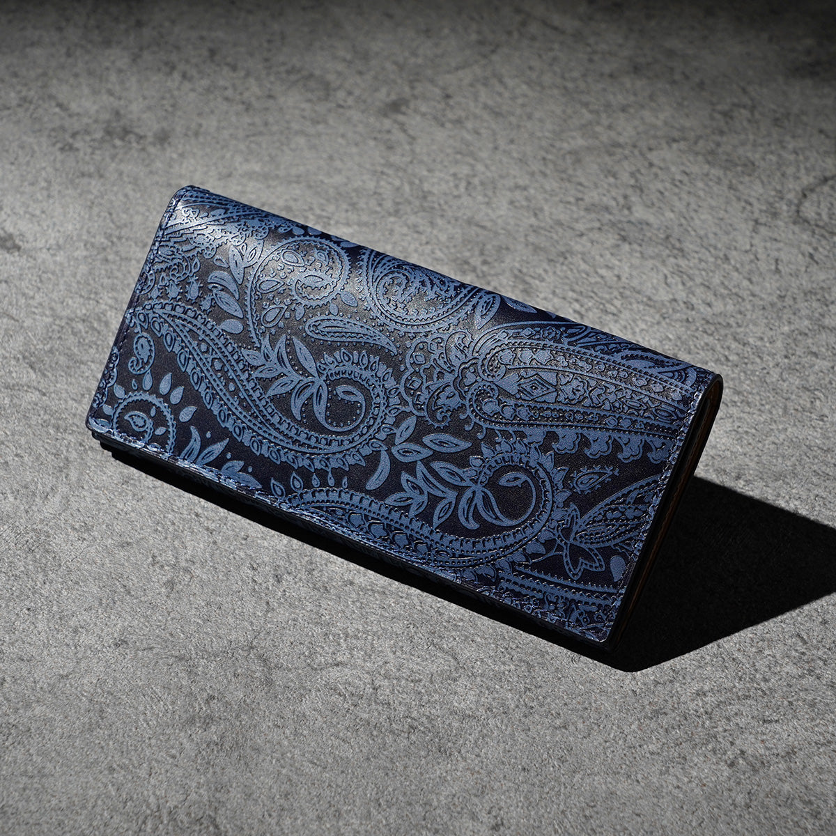 Indigo dye x Paisley long wallet ZYS190