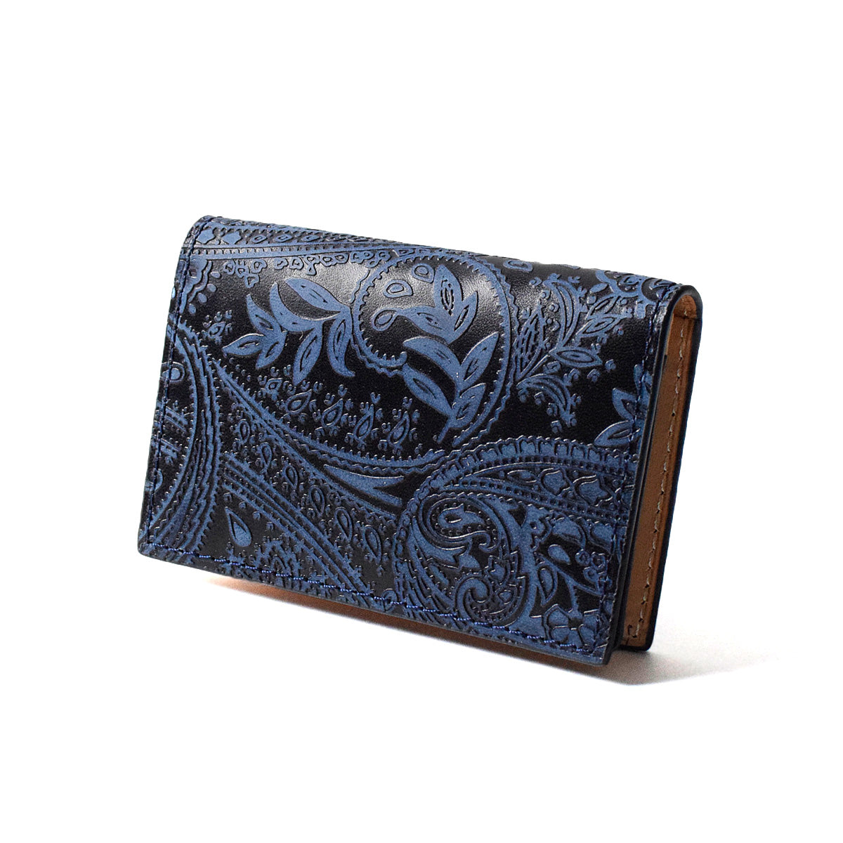 Indigo dyed x Paisley business card holder ZYS194