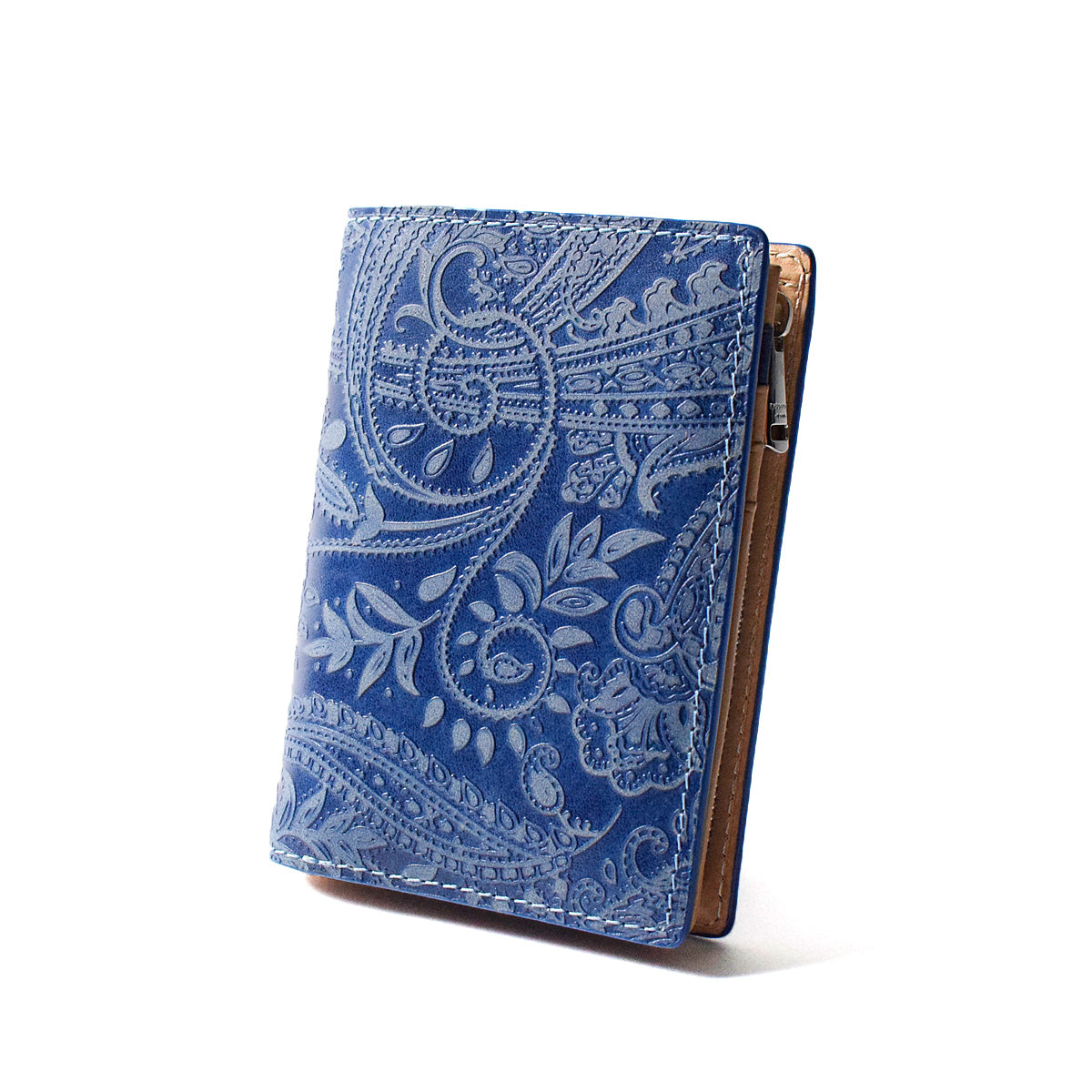 Indigo dyed x Paisley half wallet ZYS196