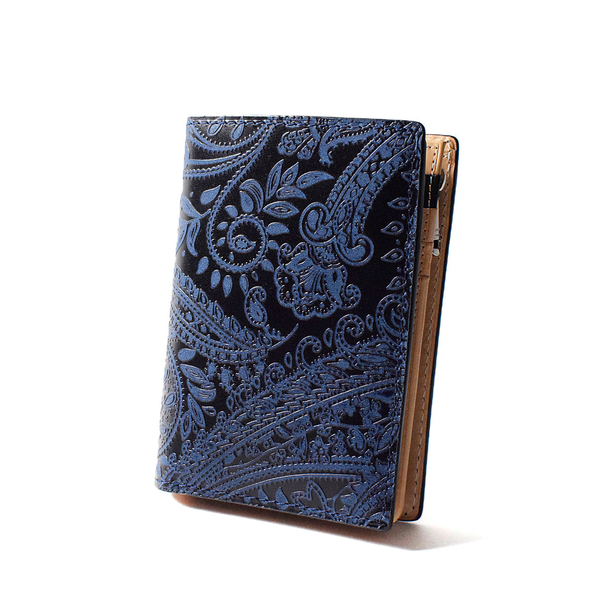 Indigo dyed x Paisley half wallet ZYS196