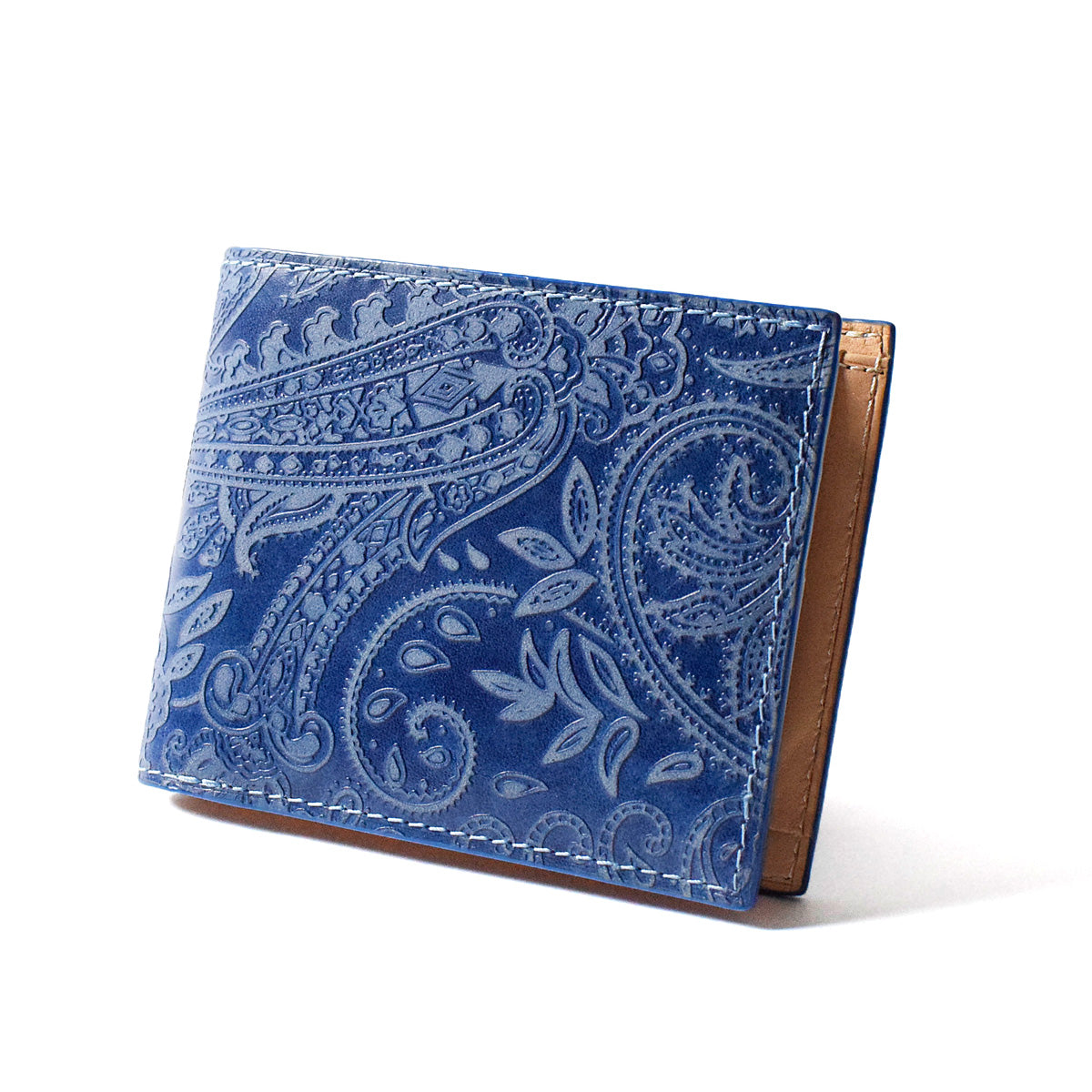藍染め×ペイズリー 二つ折り財布 ZYS198