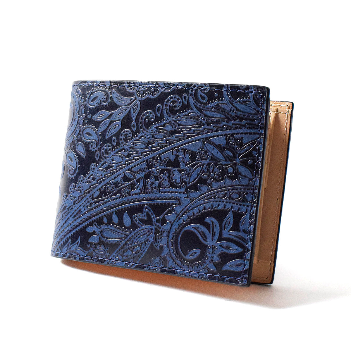 Indigo dye x Paisley bifold wallet ZYS198